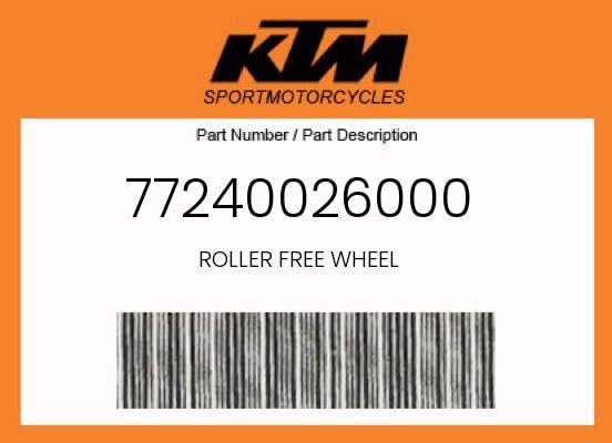 KTM Genuine Roller Free Wheel - 77240026000