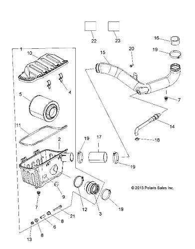 Polaris Ranger Airbox Assembly, Genuine OEM Part 1204922, Qty 1