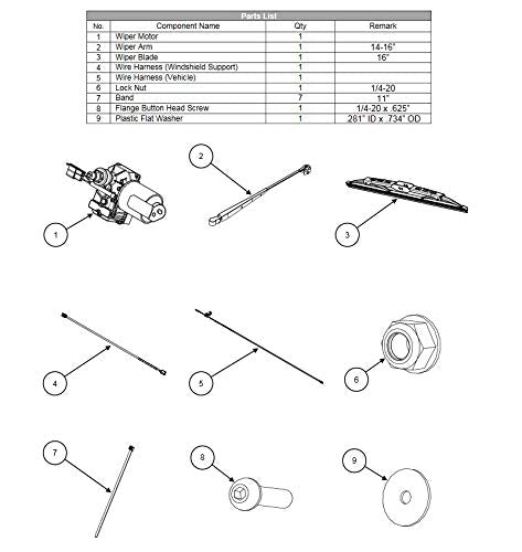 2019-2020 Genuine Kawasaki Mule PRO-MX Windshield Wiper Kit 99994-1164