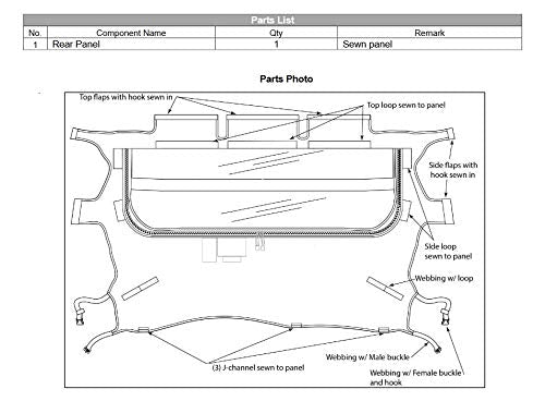 2018-2020 Genuine Kawasaki Mule PRO-FXR KQR Soft Rear Panel Black 99994-1055