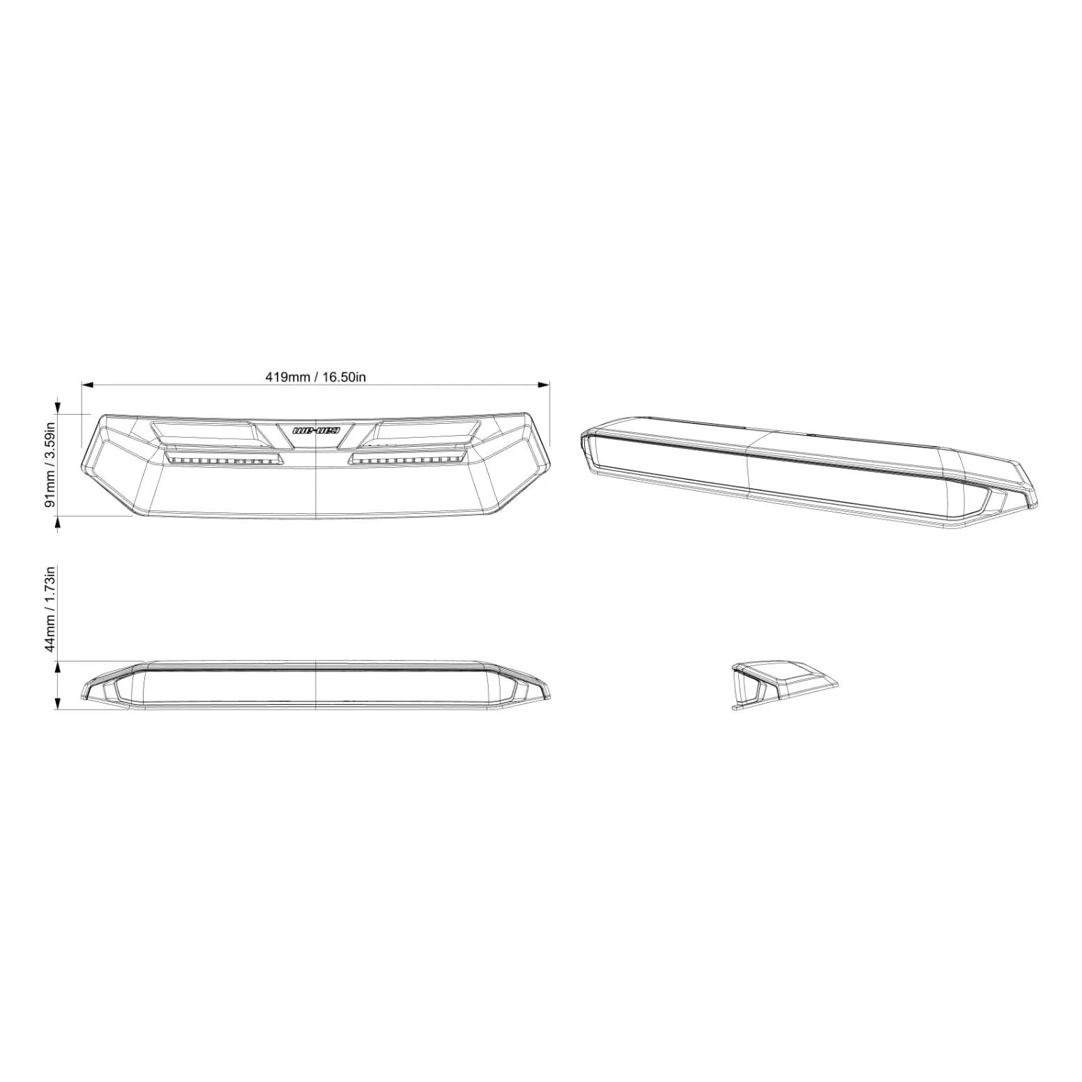 Can-Am Defender HD11 16.50" (42 cm) SMART LED Hood Light, 715011539