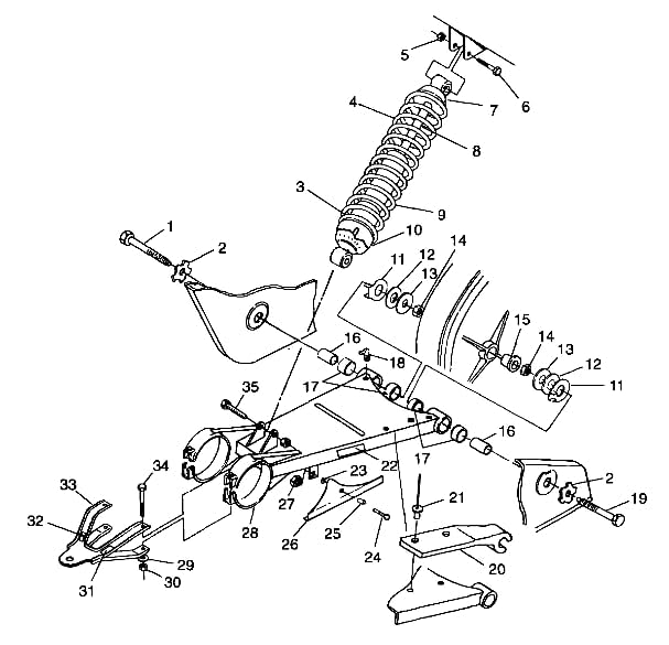 Polaris ATV Shock, Rear, Specific for Magnum, Trail Boss, Trail Blazer, Sportsman 4x4, Xplorer 300, Xplorer 400, and More, Genuine OEM Part 7041448, Qty 1