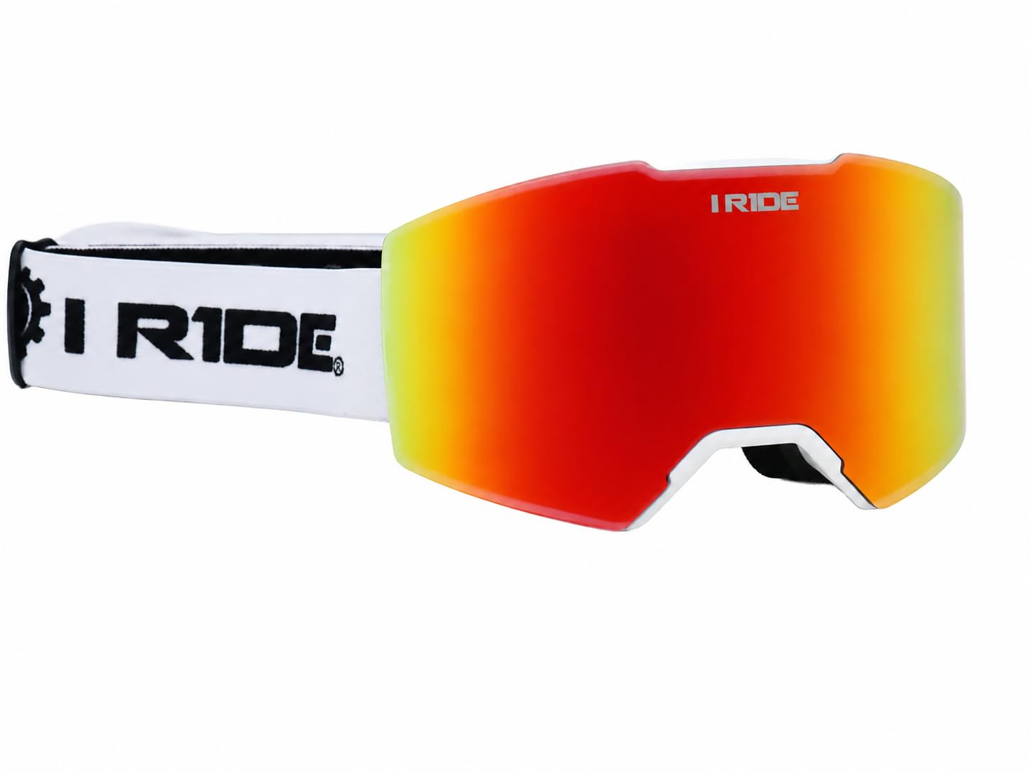 I RIDE AIRTIME PRO Motocross Goggles – White Frame – Magnetic Lens Interchange, Orange Mirror + Clear Lens, Hard Case & Bag – MX Dirt Bike ATV UTV Off-Road Race Goggles by Fox Powersports