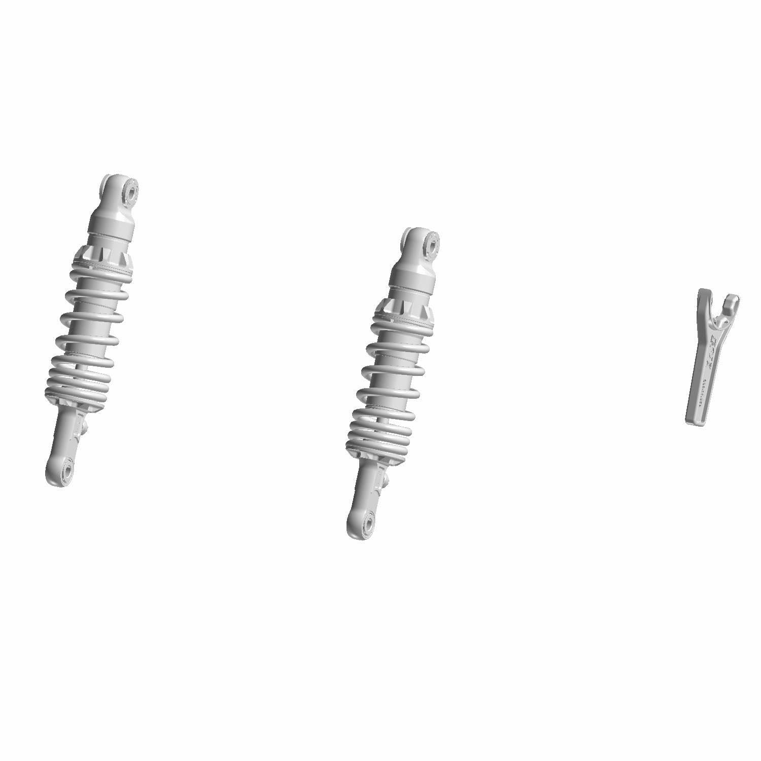 Indian Motorcycle Performance Adjustable Rear Shocks by Fox, for Specific Scout Models, 424 Lbs. Maximum Weight, Set of 2, Spanner Wrench and Installation Instructions - Part 2881790-463