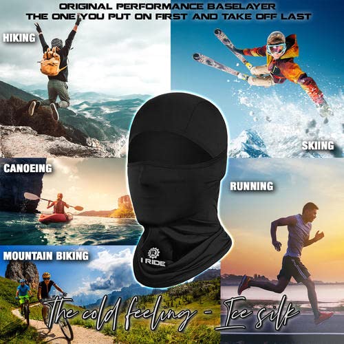 iRide Lightweight Ski Mask Shiesty Mask Black Balaclava Winter Sports Tactical