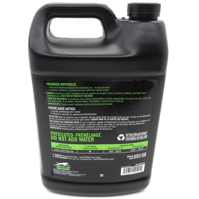 Arctic Cat 2436-871 Extended Life Anti-Freeze 60 40 Mix 1 Gallon Jug Coolant