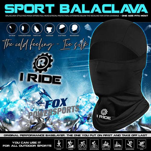 iRide Lightweight Ski Mask Shiesty Mask Black Balaclava Winter Sports Tactical