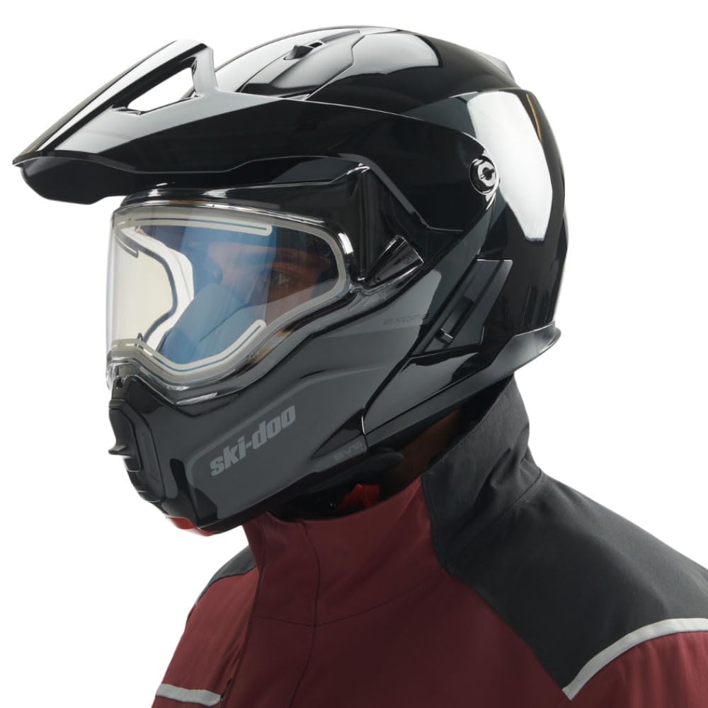 Ski-Doo Exome Sport Radiant Helmet, Charcoal Grey/Yellow, Adult Unisex, S-3XL, Heated Visor, DOT Certified (Charcoal Grey, Small)