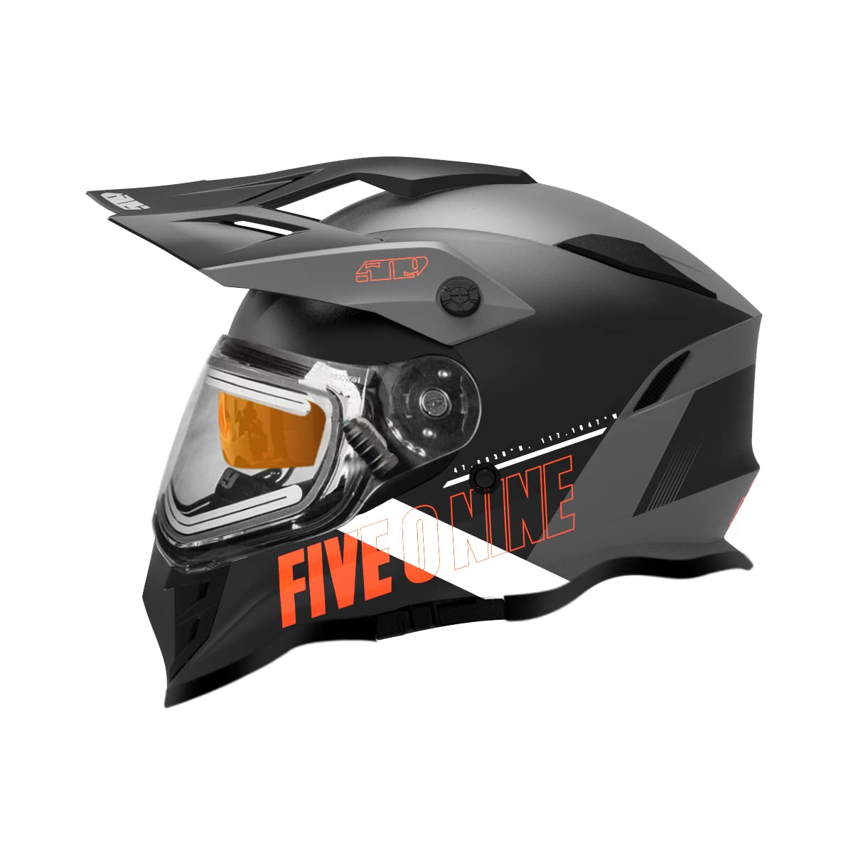 509 Delta R3L Ignite Heated Snowmobile Helmet Orange Medium F01000901-130-403