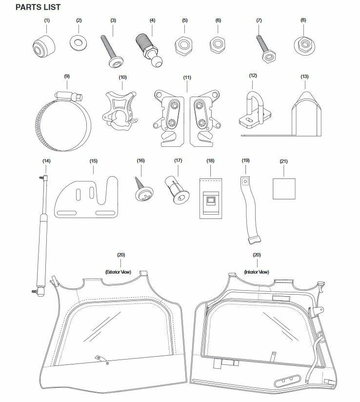 OPEN BOX - HONDA OEM FABRIC REAR DOORS