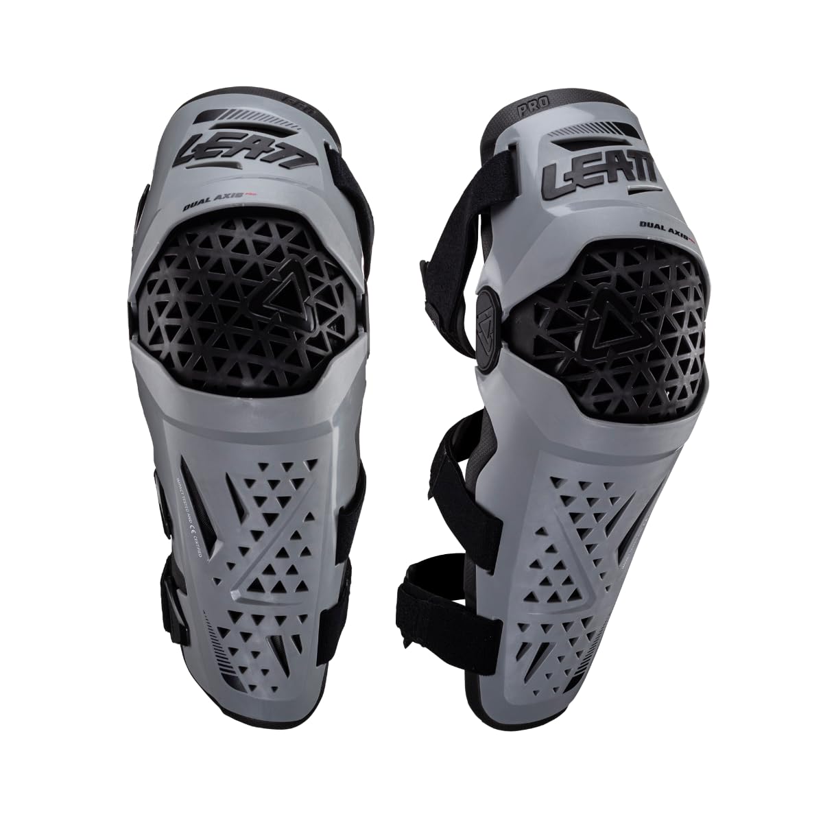 Leatt Dual Axis Pro Knee Shin Guards Forge Gray L/XL Motocross MX 5024060811