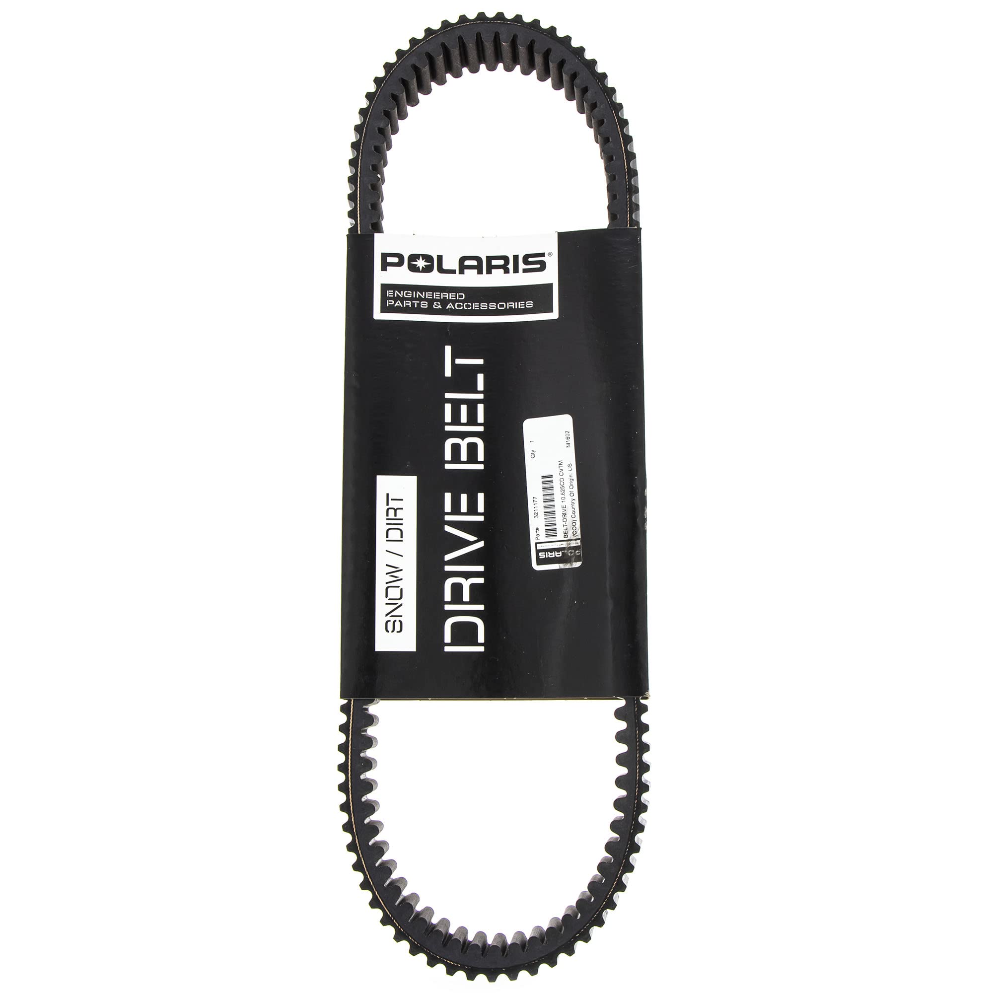 Polaris Snowmobile Performance Drive Belt, for specific models of Polaris Snowmobiles, Runs at Optimal RPMs, No Clutch Recalibration, Replace Every 1,000 Miles, Black, Runs Cooler - 3211177