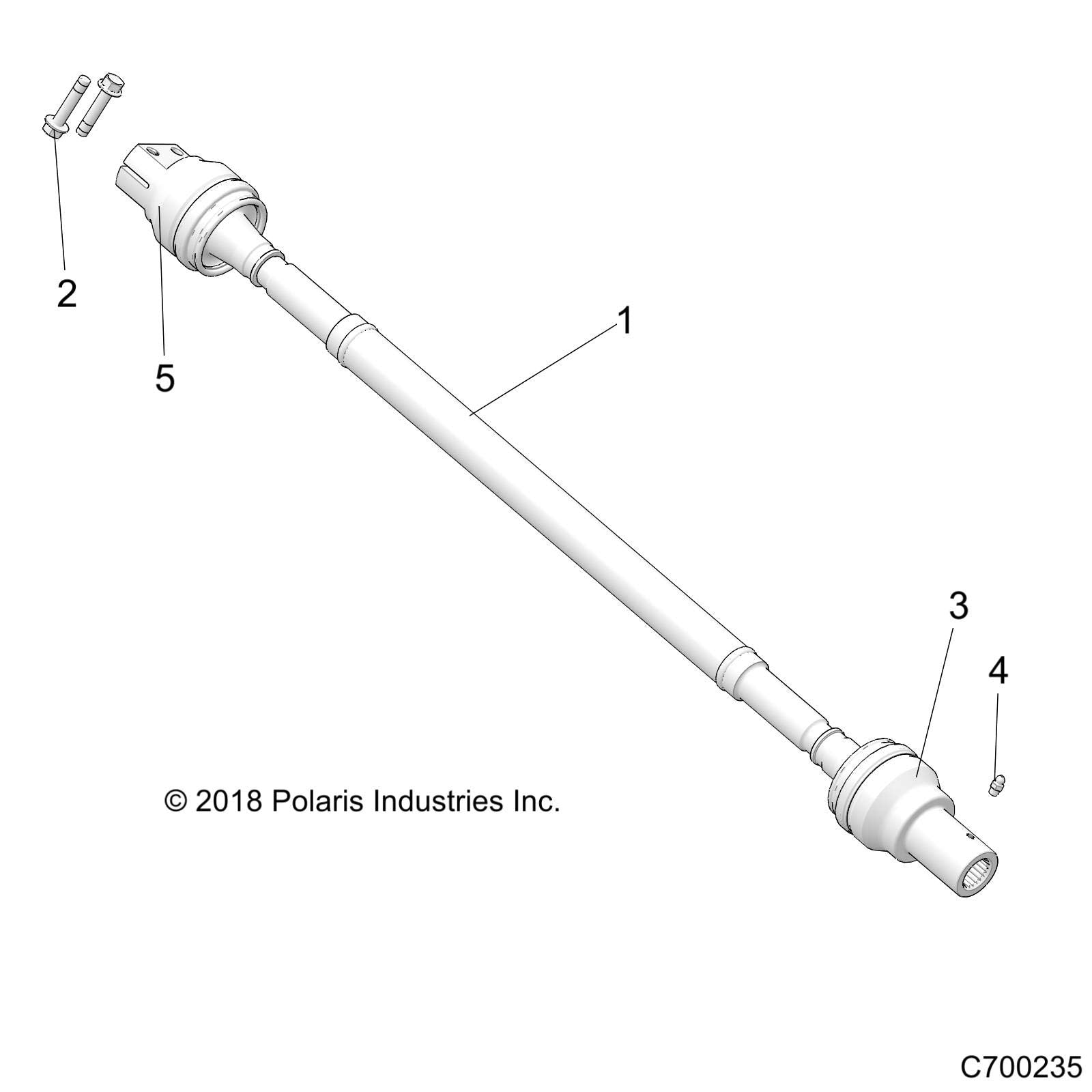 Polaris Ranger Rear Prop Shaft Assembly Genuine OEM Part 1333924 Shaft