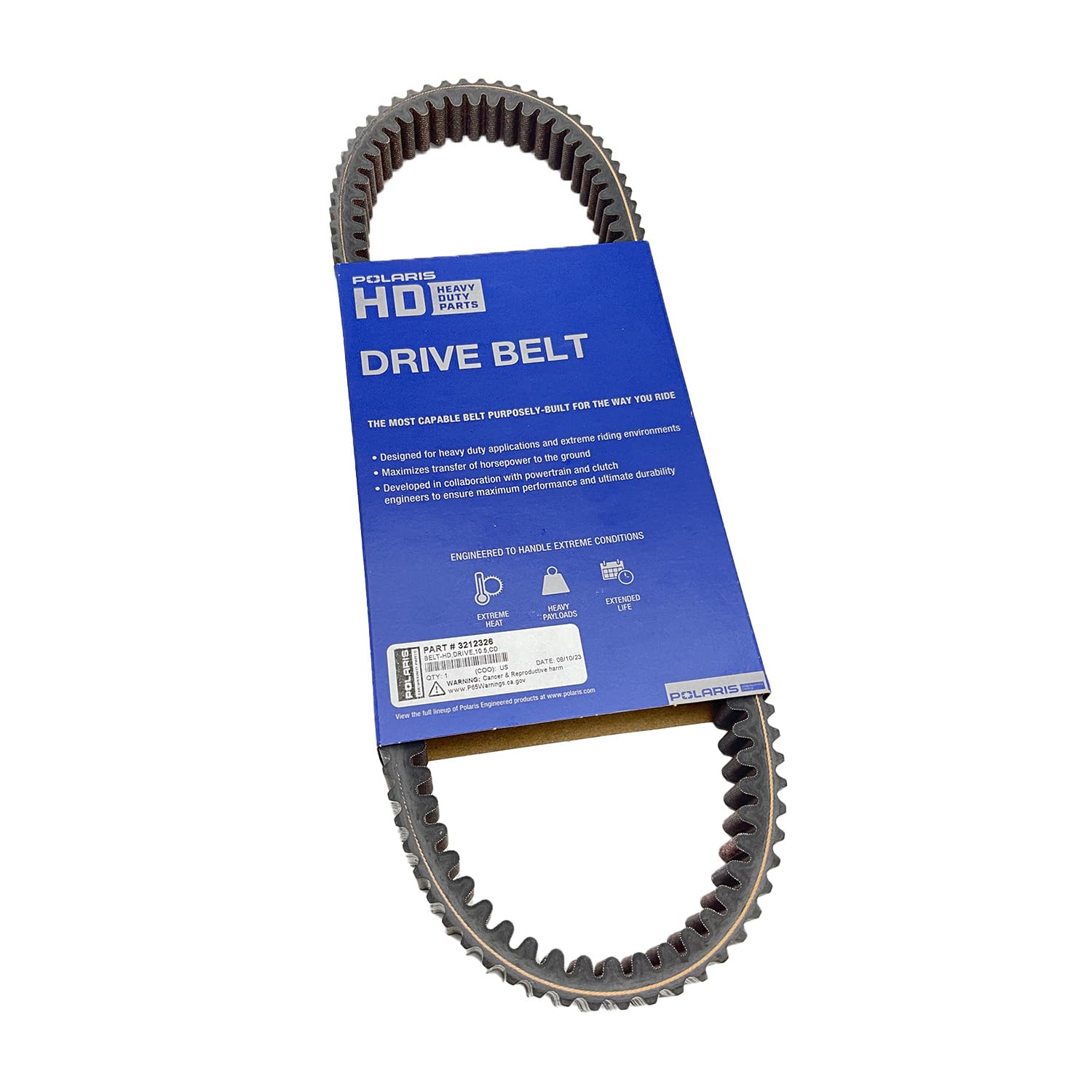 Polaris Heavy Duty Drive Belt for Specific RZR XP S 4 1000, RANGER XP CREW 570 900, GENERAL 4 1000 Models and More, Runs Cooler, Withstands High Temps and Extreme Conditions, for Heavy Loads - 3212326