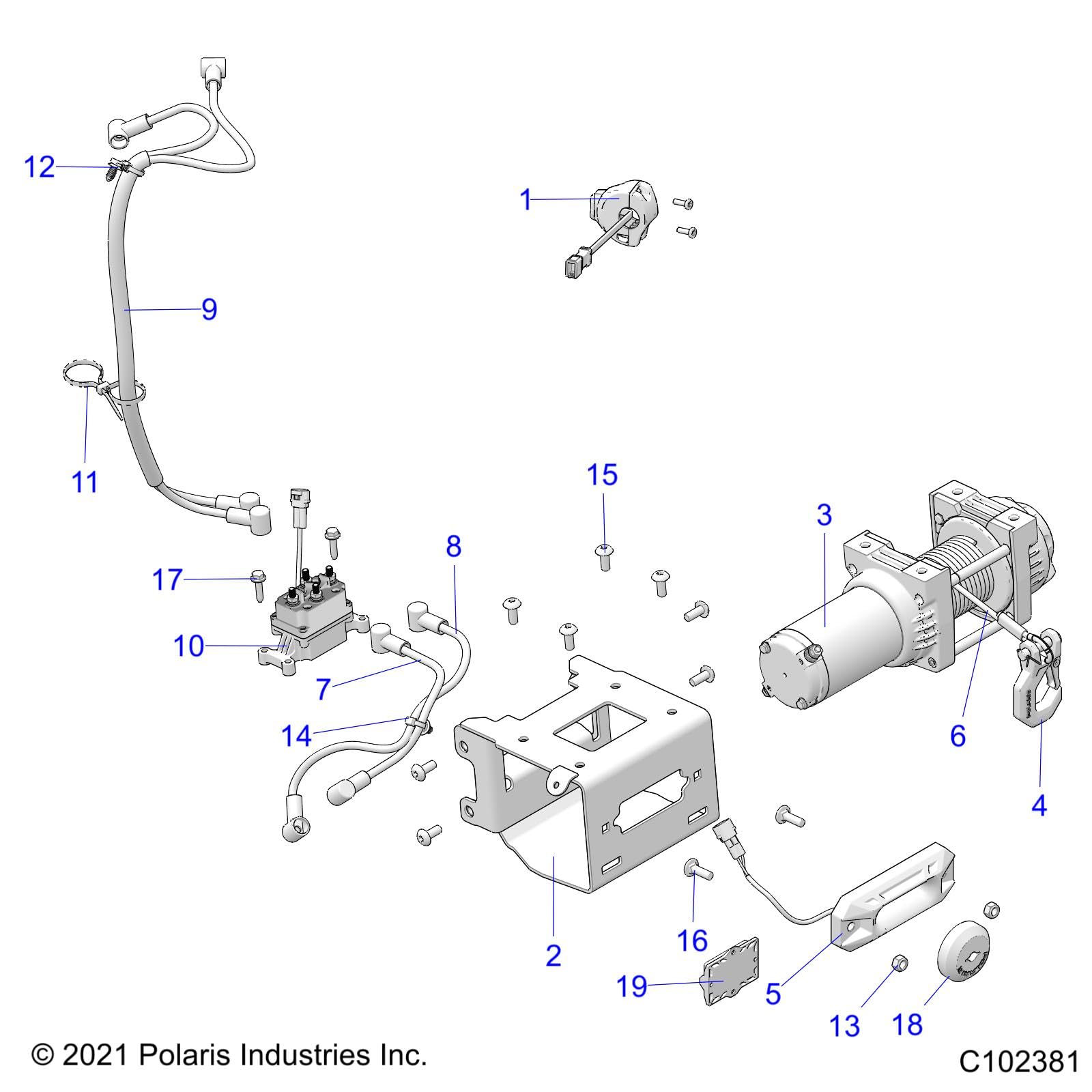 Polaris Off Road Synthetic Winch Rope for 2,500-3,500 lb. Winches (with Pre-Woven Loop)