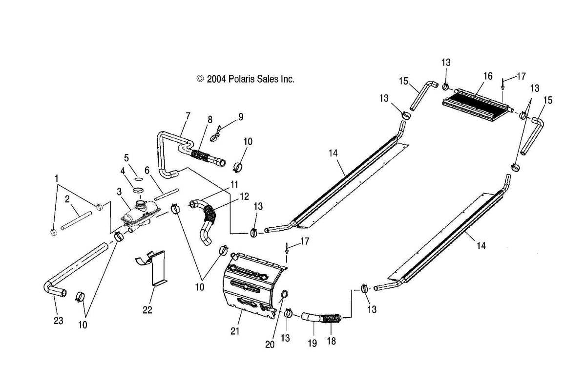 Polaris Coolant Bottle Weld, Genuine OEM Part 2520319, Qty 1