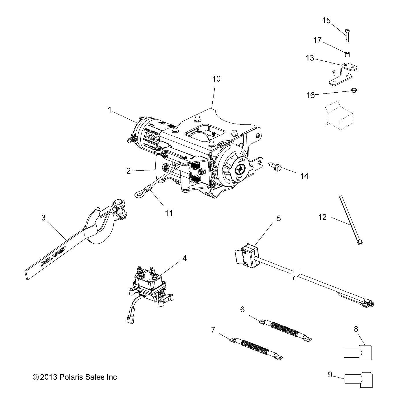 Polaris ATV Winch Mount Weld, XPATV, Genuine OEM Part 1018438, Qty 1