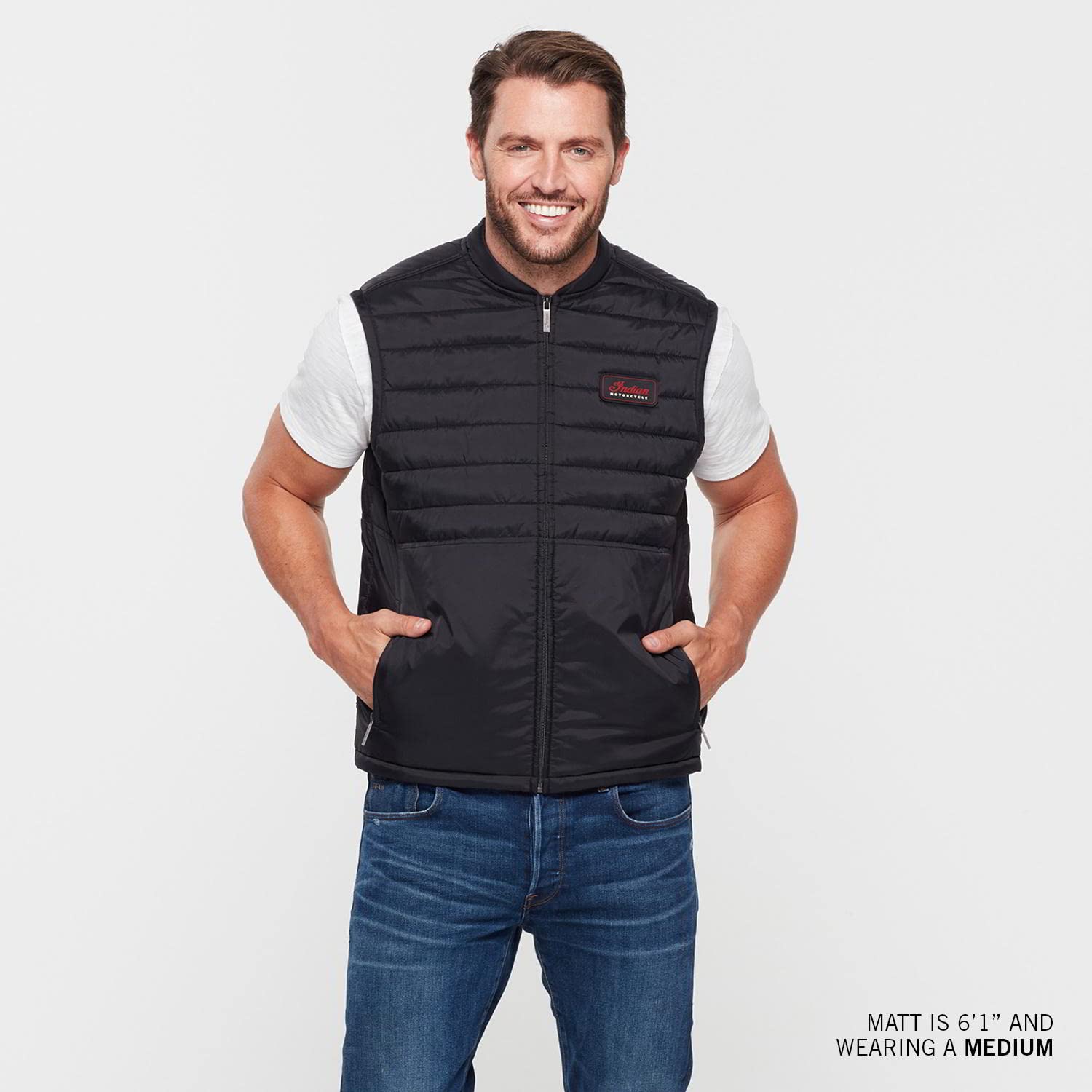 Indian Motorcycle Men's Clayton Thermo Vest Black XL 283318609 -OPEN BOX