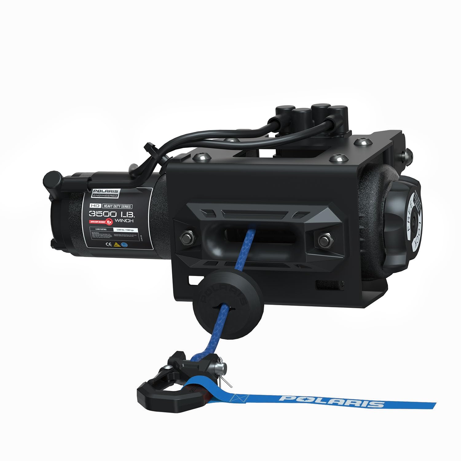 Polaris Winch HD 3500 LB for Sportsman 570, 450, Integrated Winch Mount, Fully Sealed Motor, Premium Synthetic Rope, Easy Install Into Brush Guard, for Sticky, Muddy Off Road ATV Situations - 2884833