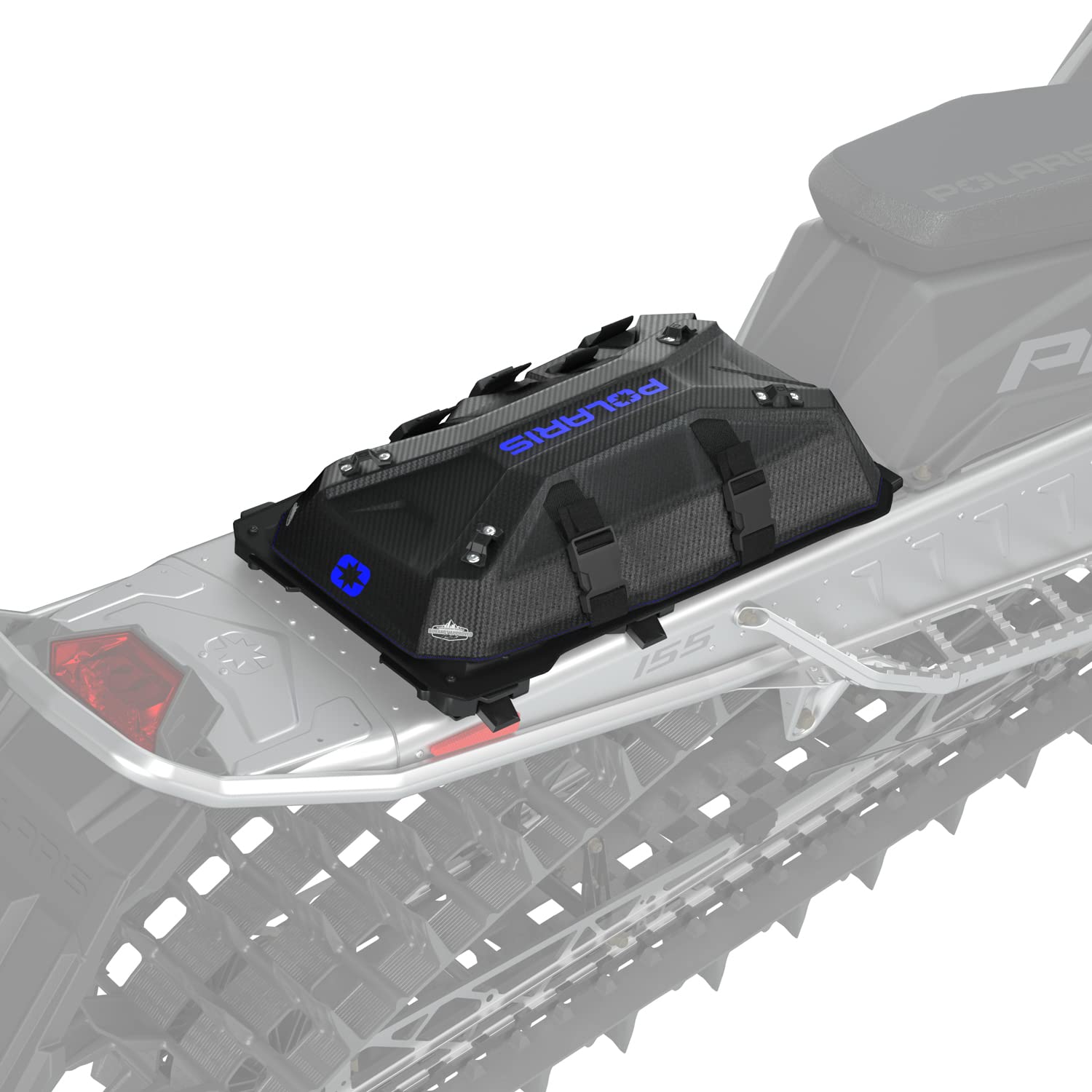 Polaris Snowmobile Lock & Ride Flex Burandt Gear Bag, Large, Blue, for Specific RMK, INDY, Voyageur Models, Mounts for Shovel Jacket, Easy Install, Waterproof Luggage Carrier for Storage - 2890010
