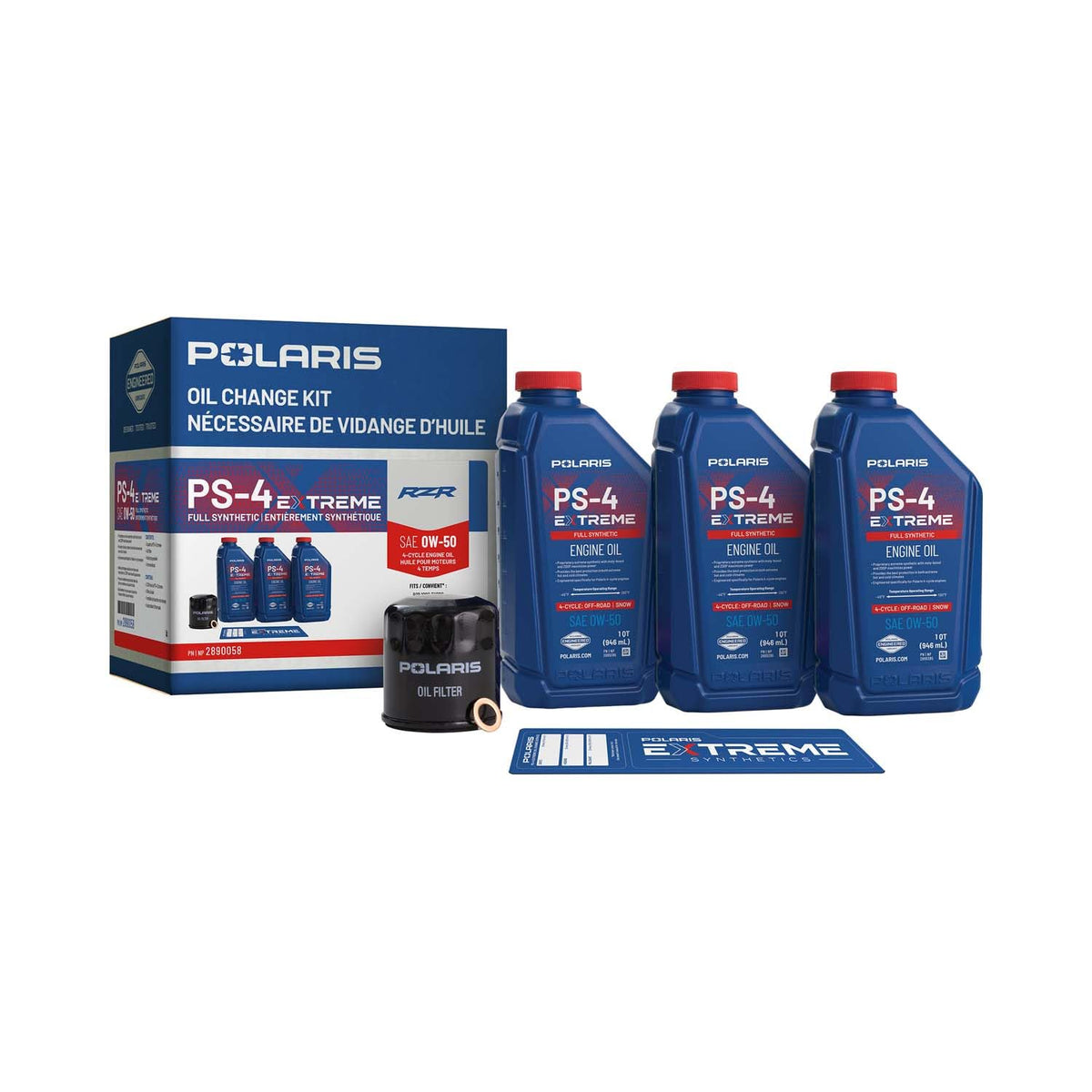 Polaris Oil Change Kit, Incl Oil, Oil Filter, Crush Washer - 2890058