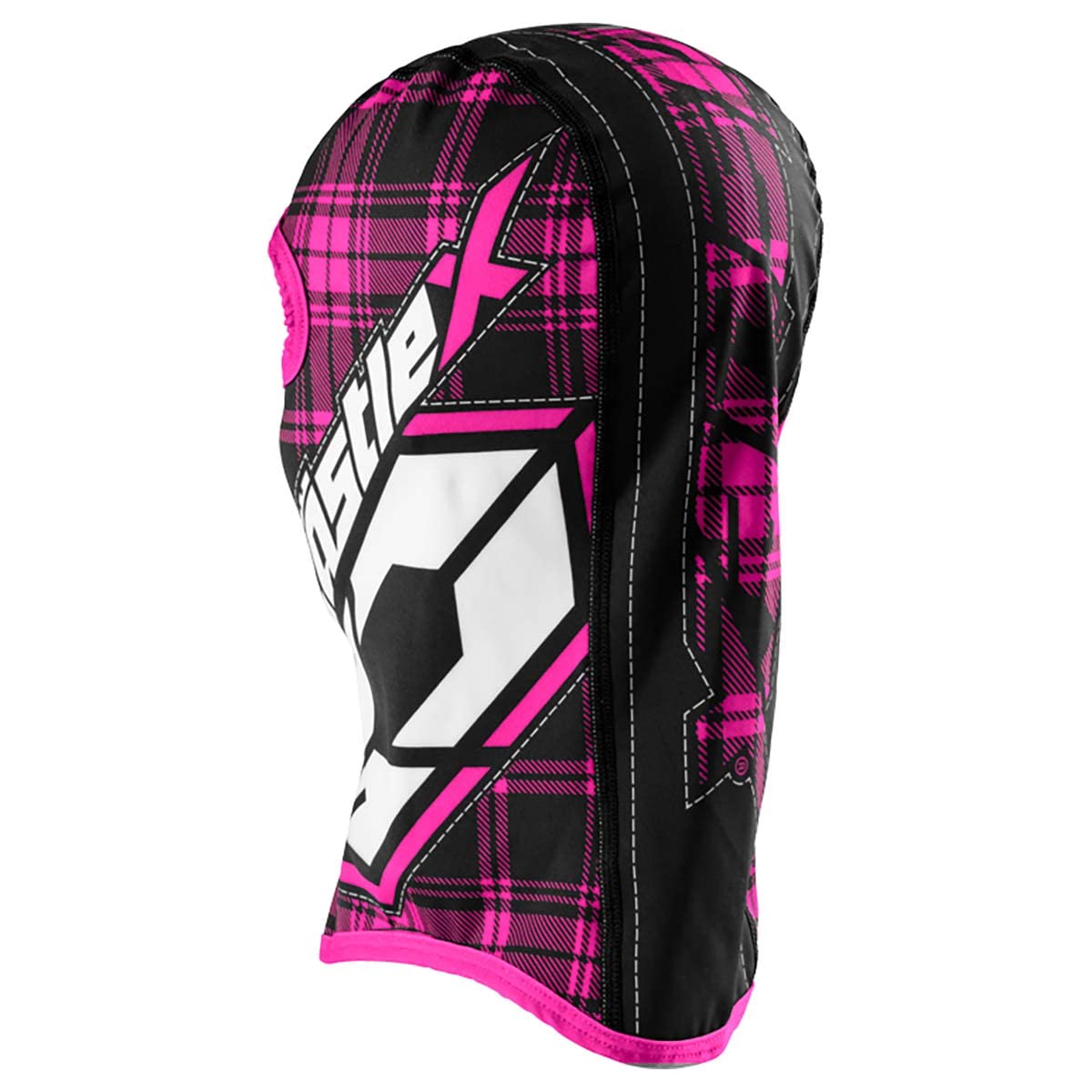 Castle X Plaid Pink Balaclava Snowmobile Ski Mask Winter Gear 77-125H NEW