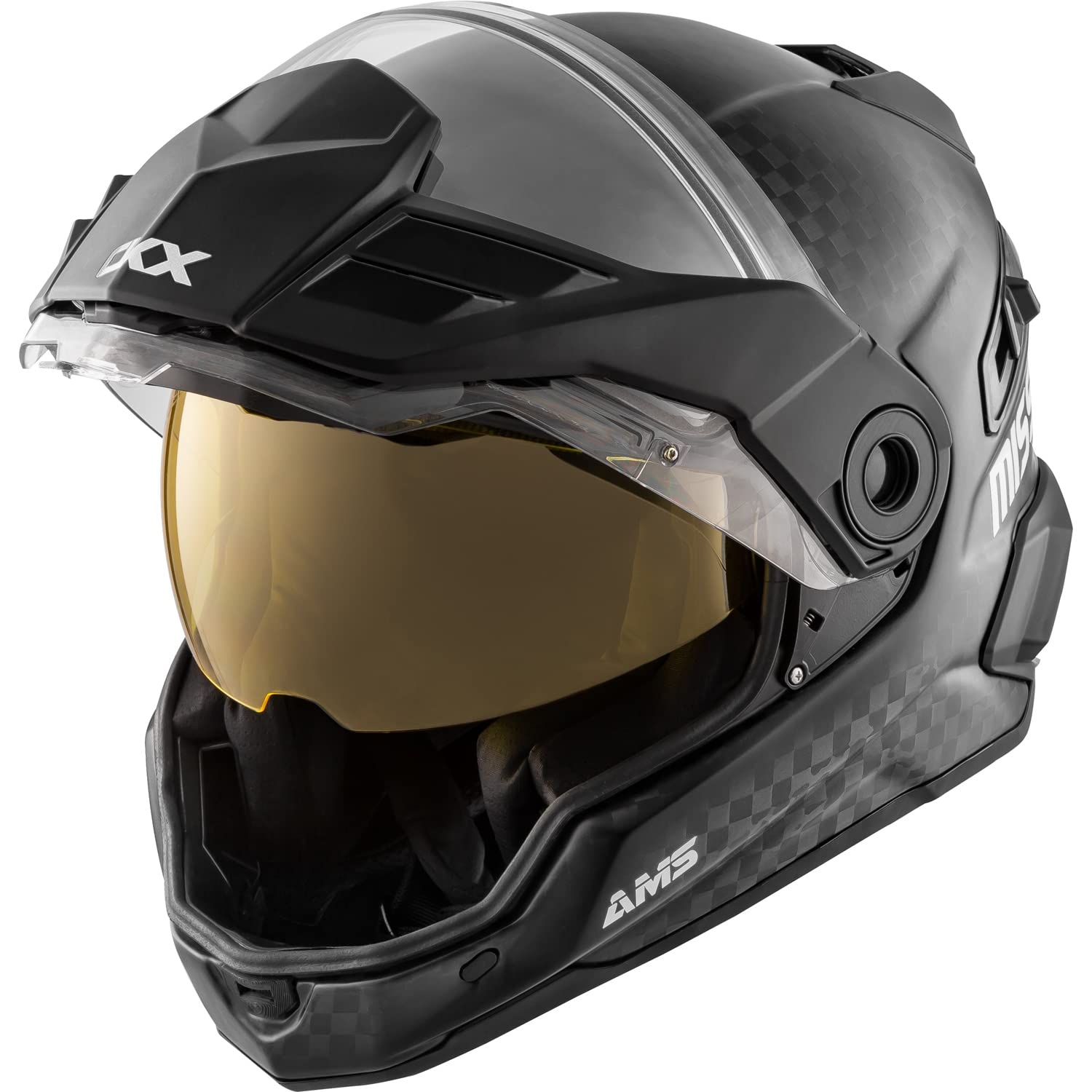 CKX Mission Carbon Fiber Full Face Helmet Electric Shield Snowmobile 512396