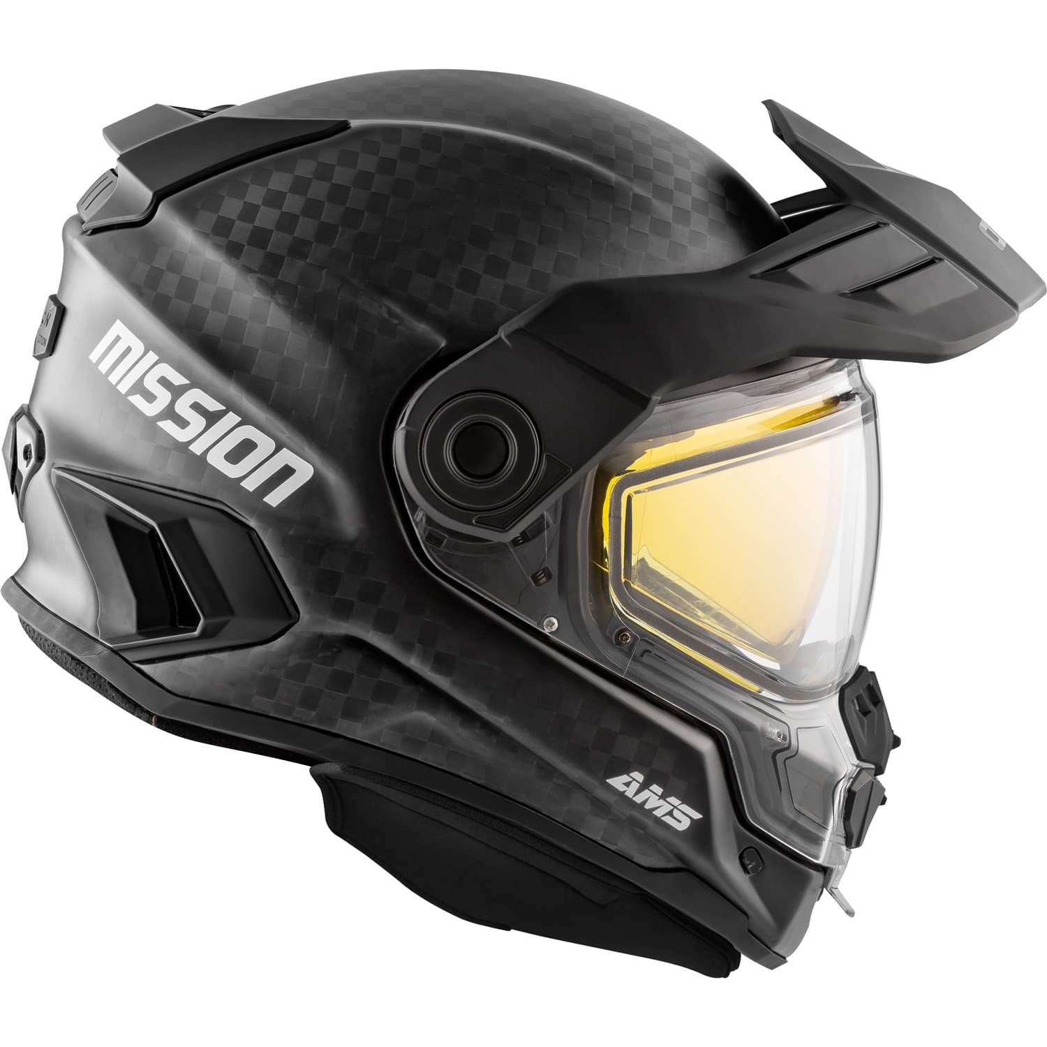 CKX Mission Carbon Fiber Full Face Helmet Electric Shield Snowmobile 512396