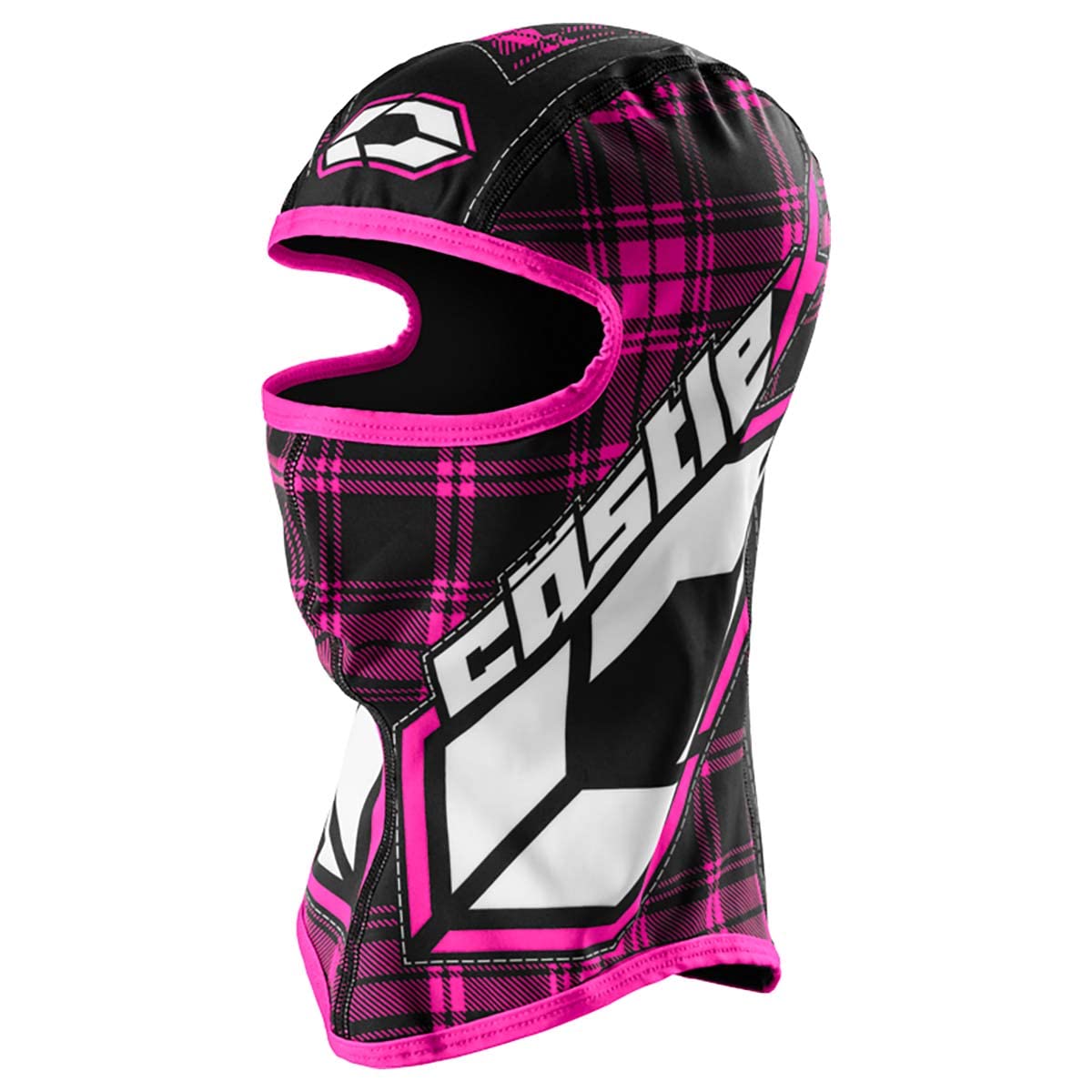 Castle X Plaid Pink Balaclava Snowmobile Ski Mask Winter Gear 77-125H NEW