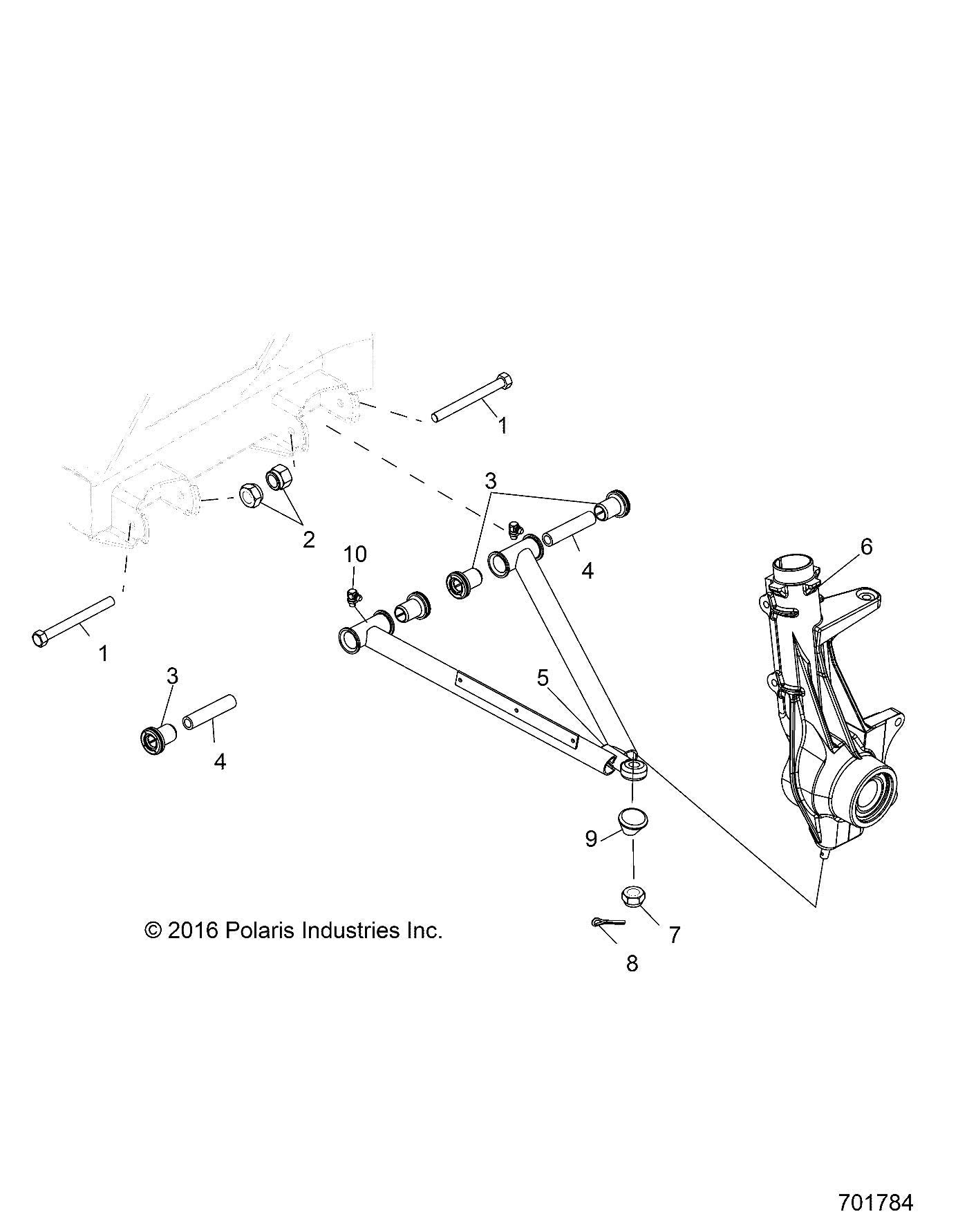 Polaris Ranger Right Side A-Arm Matte Black Genuine OEM Part 1543389-458