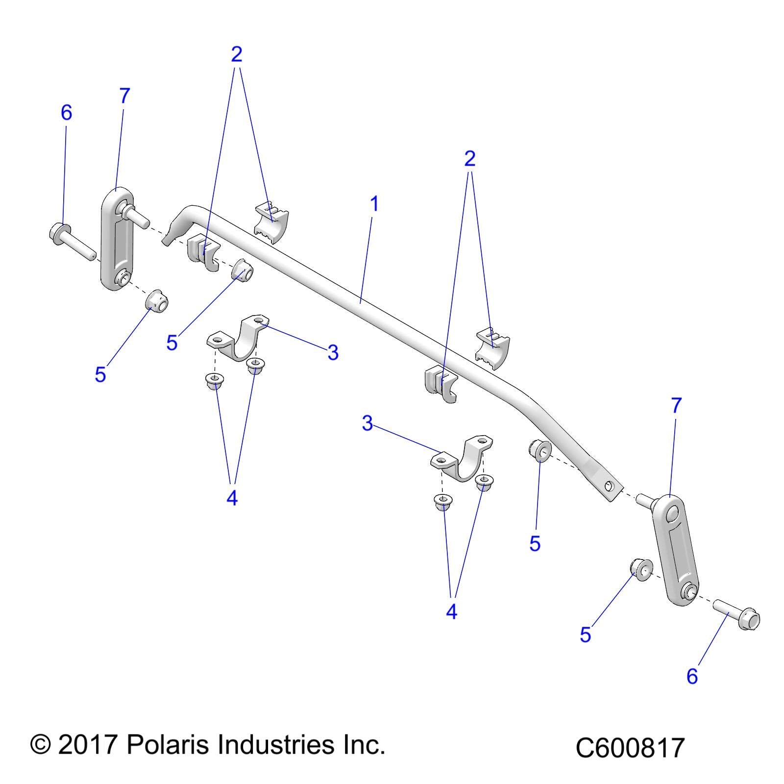 Polaris Snowmobile Bar-Sway, 531, Black, Genuine OEM Part 5251975-329, Qty 1