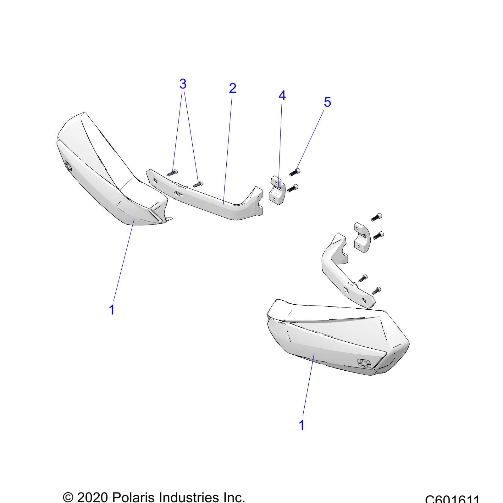 Polaris Snowmobile Defend Handguard Mounts - Trail Performance/Crossover
