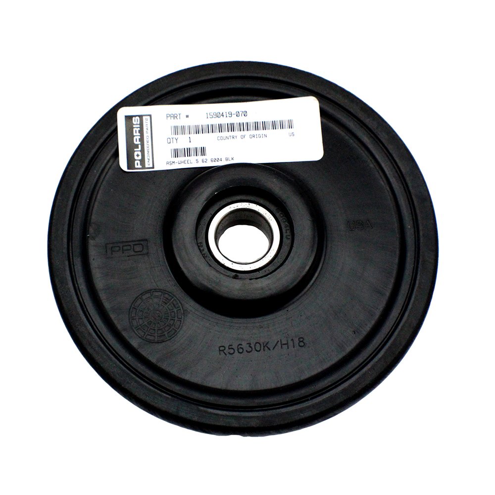 Polaris Snowmobile Suspension Rail Idler Wheel 5.62 in., Gloss Black, Genuine OEM Part 1590419-070, Qty 1