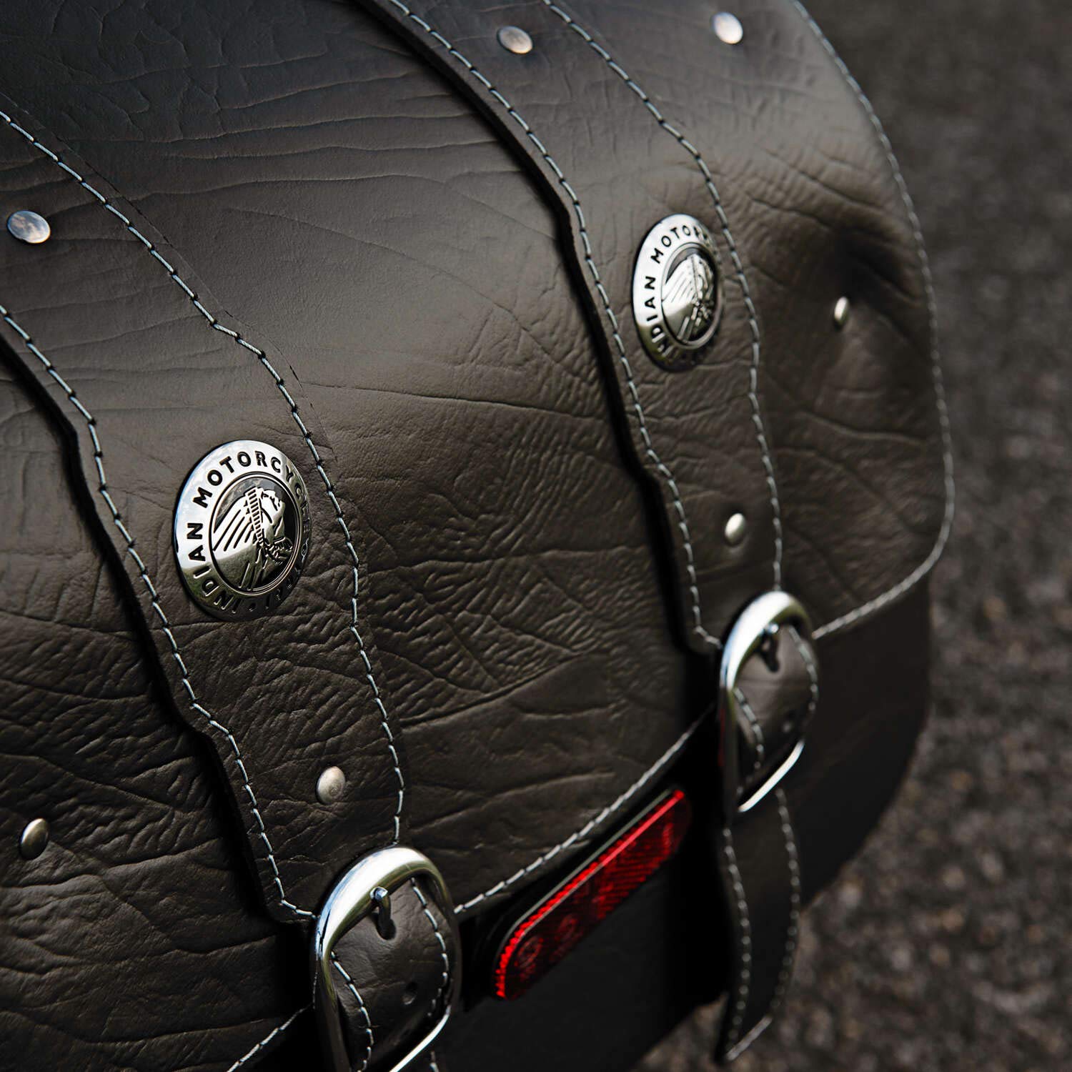 Indian Scout OEM Black Leather Saddlebags 2015-2024 2880234-01 - Open Box
