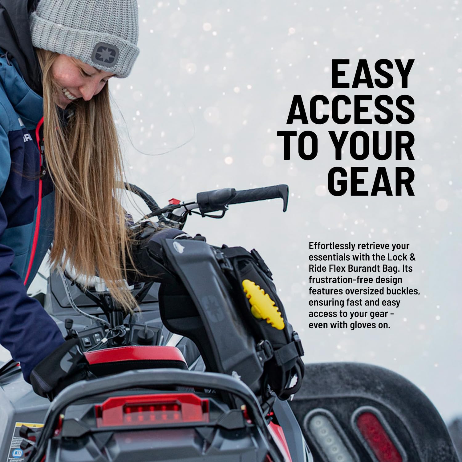 Polaris Snowmobile Lock & Ride Flex Burandt Bag, Large, Red, Fits Specific RMK, INDY, Voyageur Models, Mounts for Shovel Jacket, Easy Install, Waterproof, Storage Bag for Gear - 2889900