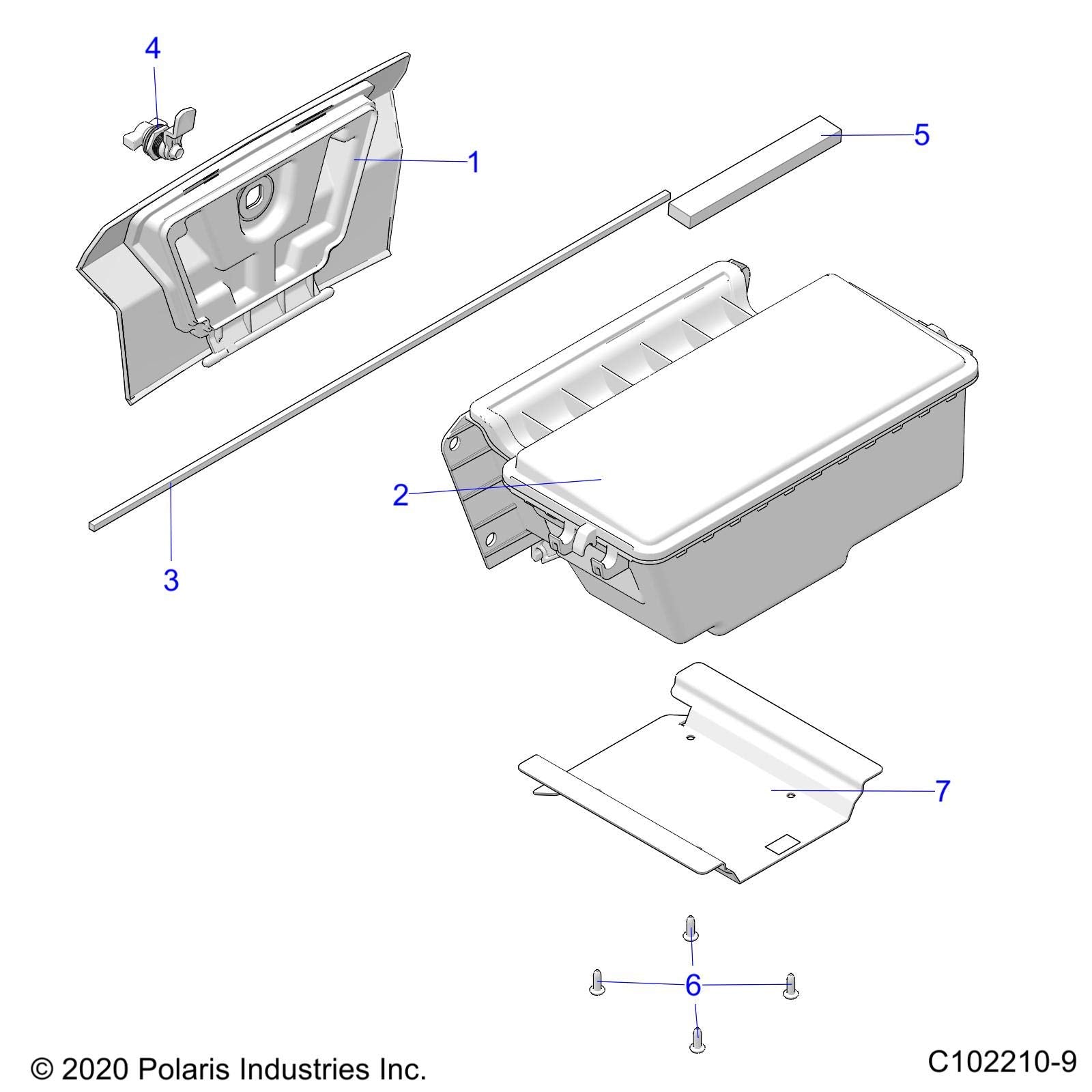 Polaris ATV Rear Storage Cover Assembly Genuine OEM Part 2633431 Qty 1
