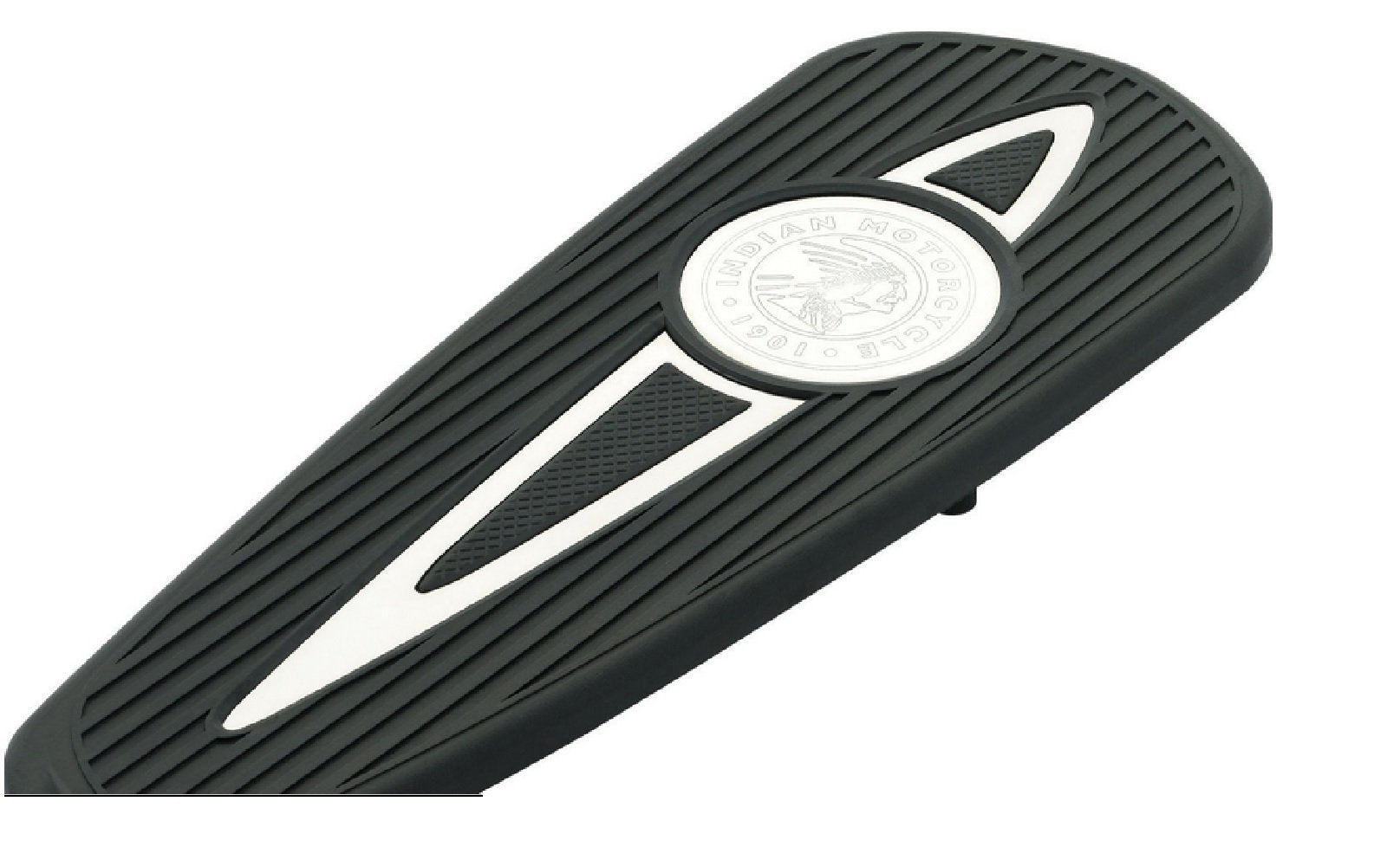 Indian Motorcycle Headdress Rider Floorboard Pads with Polished Inlays, Pair,