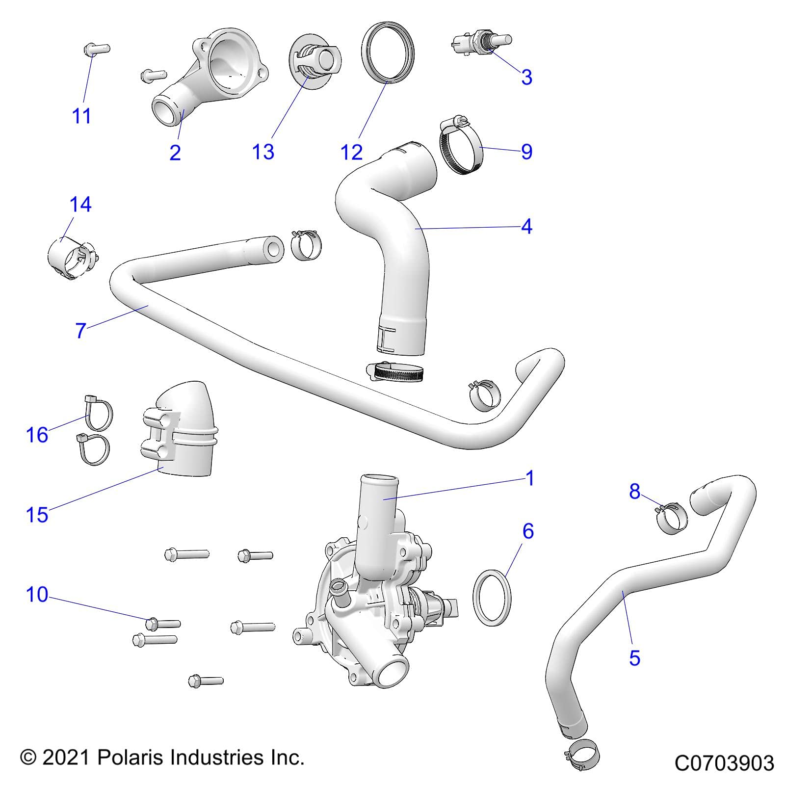 Polaris RZR XP Ace Genuine OEM Water Pump Assembly 1205015