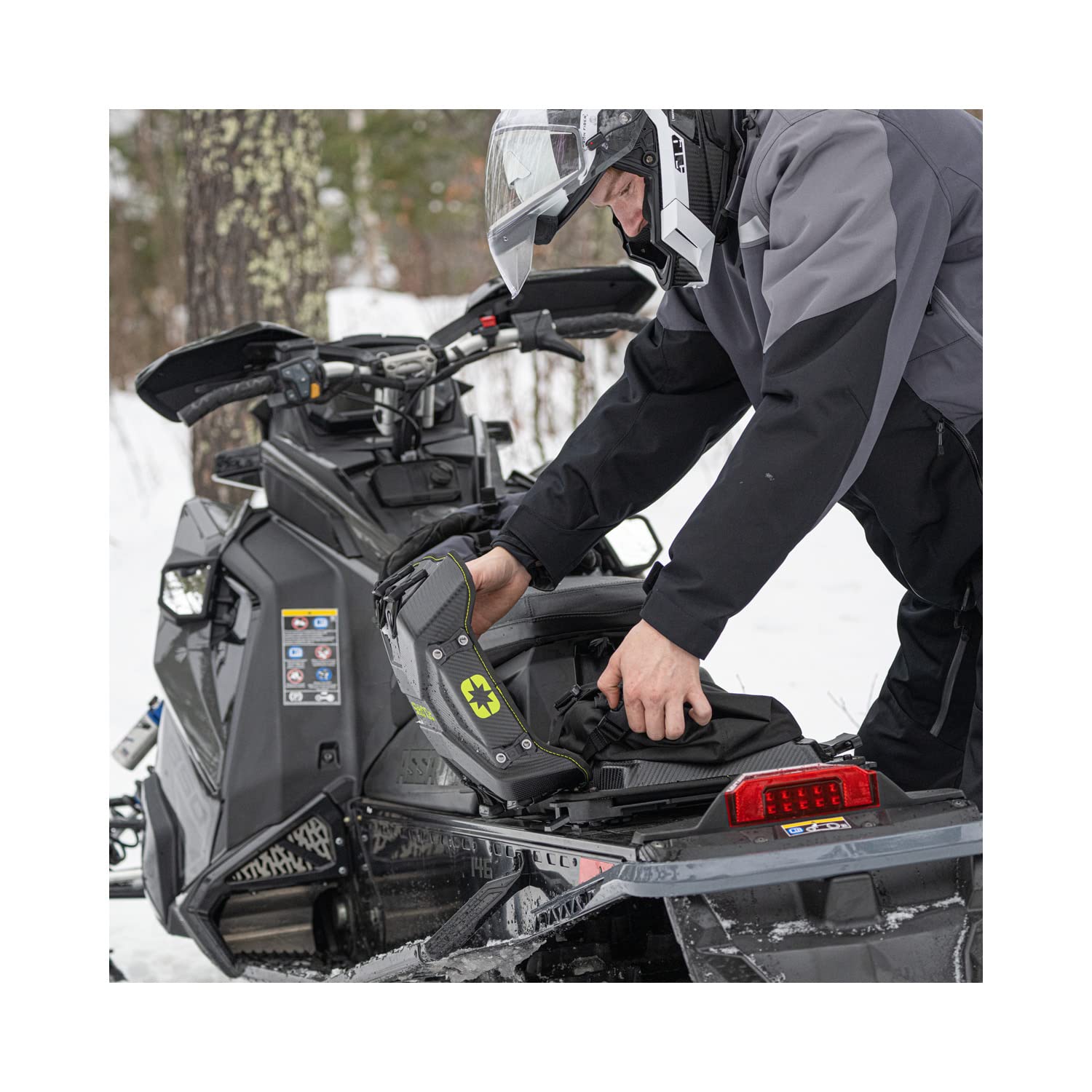 Polaris Snowmobile Lock & Ride Flex Medium Burandt Storage Bag Neon 2890632