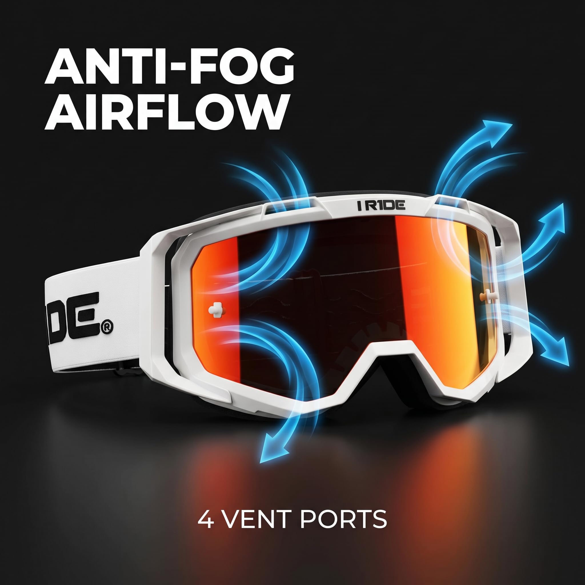 Fox Powersports IR-AIRTIME-WHITE (ORANGE POP)