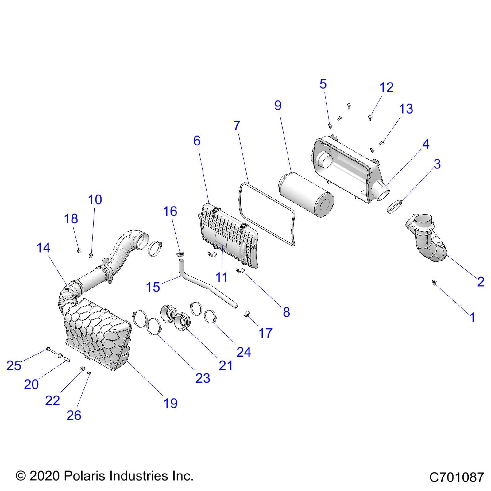 Polaris RZR Intake Weld, Engine Housing, Genuine OEM Part 1240749, Qty 1