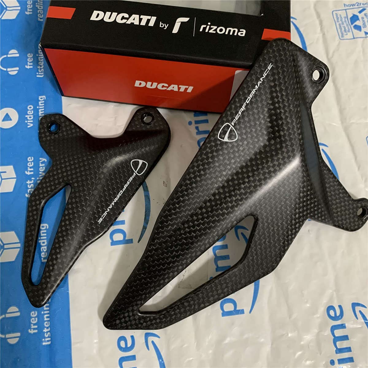 Ducati Streetfighter Carbon Fiber Heel Guards Set 96981062A Foot Peg Rearset