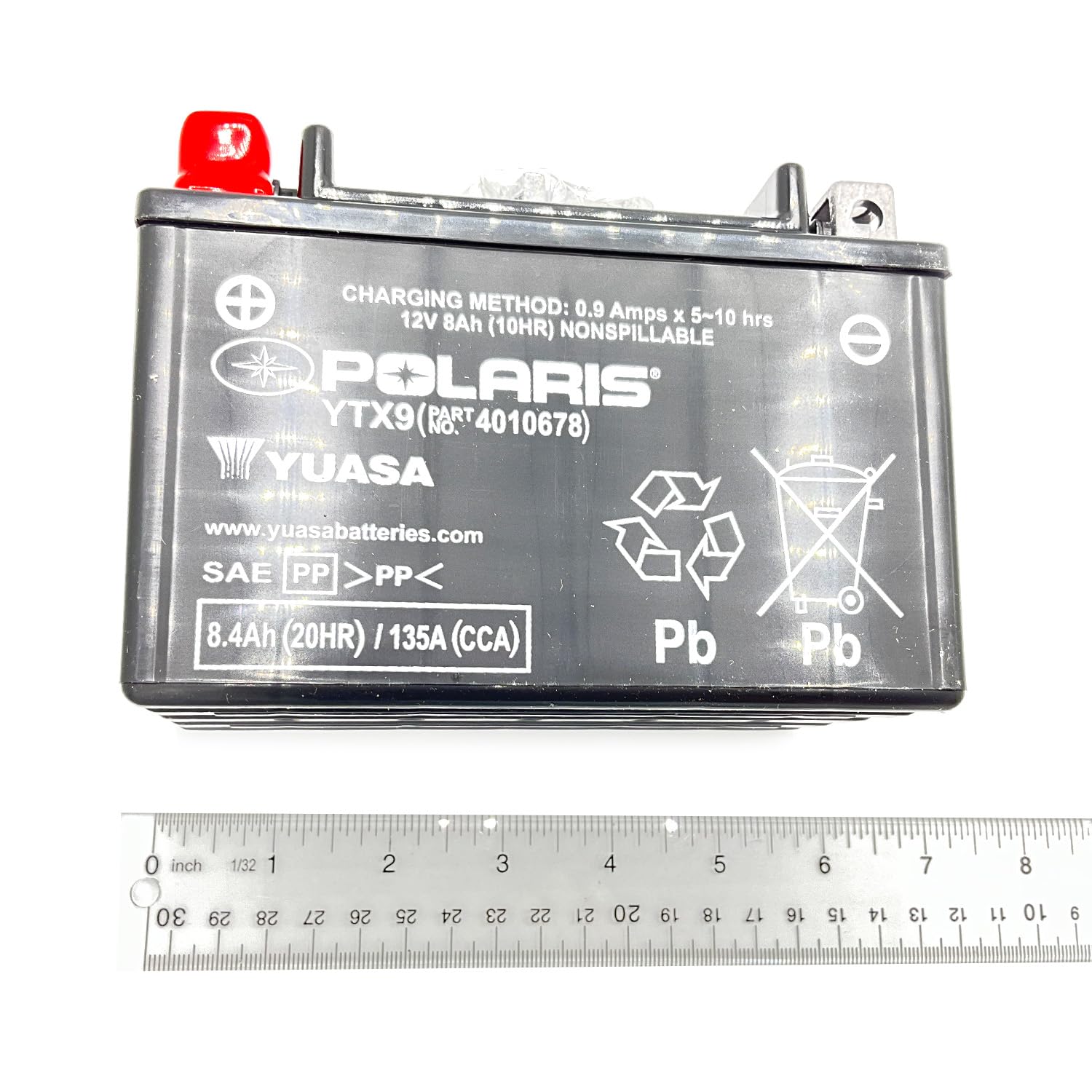 Polaris ATV BATTERY-SEALED,DTX9-BS,NO-ACID (A1)(A2)[B1)(B2) Specific for Outlaw 450 S, Outlaw 500, Predator 500, Outlaw 525, Outlaw 70 EFI, Ranger 150 EFI, Part 4010678