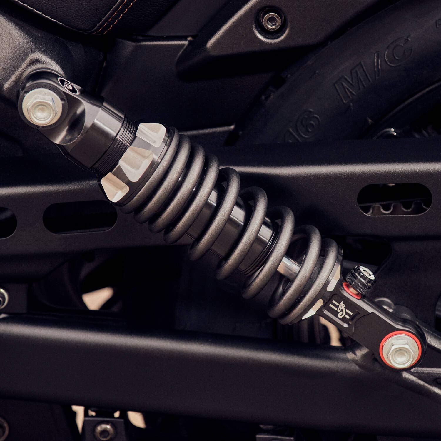 Indian Motorcycle Performance Adjustable Rear Shocks by Fox, for Specific Scout Models, 424 Lbs. Maximum Weight, Set of 2, Spanner Wrench and Installation Instructions - Part 2881790-463