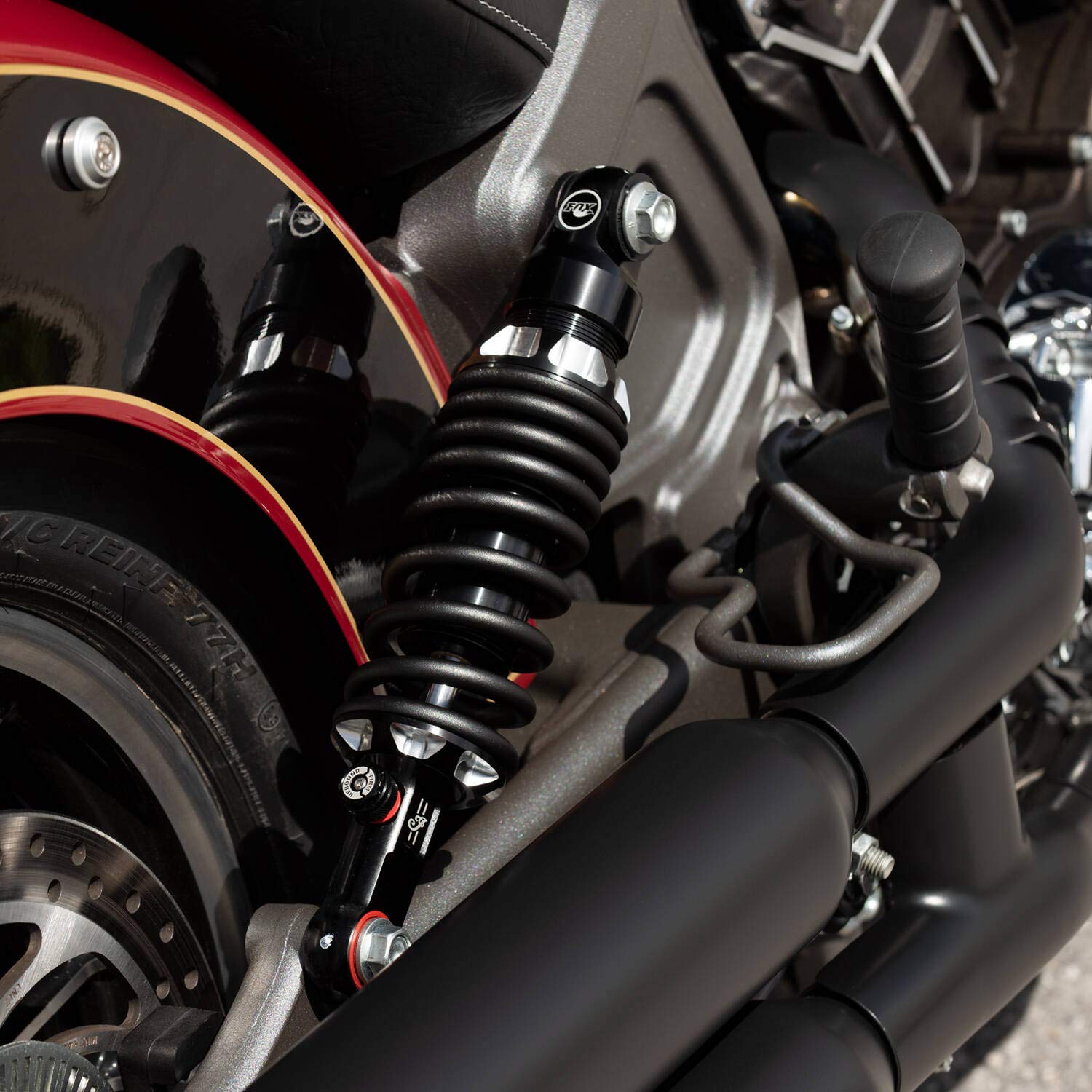 Indian Motorcycle Performance Adjustable Rear Shocks by Fox, for Specific Scout Models, 424 Lbs. Maximum Weight, Set of 2, Spanner Wrench and Installation Instructions - Part 2881790-463