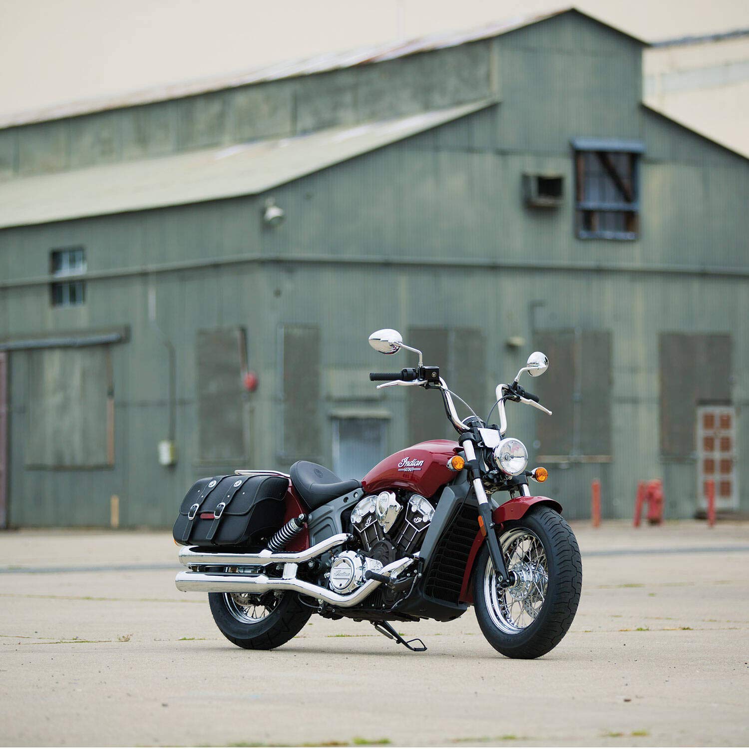 Indian Scout OEM Black Leather Saddlebags 2015-2024 2880234-01 - Open Box