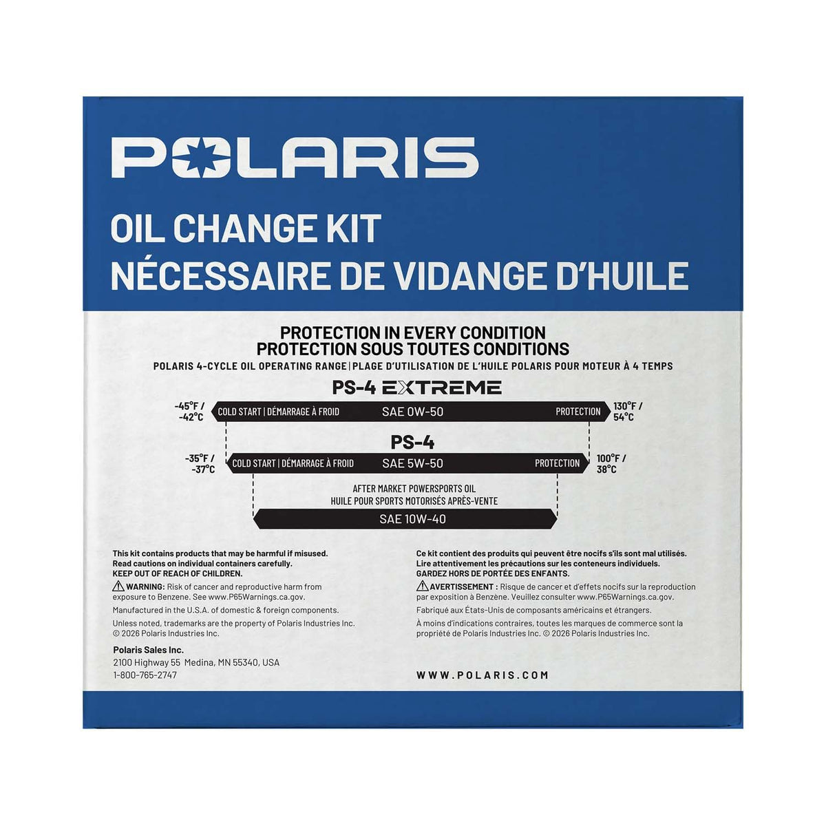 Polaris Oil Change Kit, for RANGER Models, Genuine OEM - 2890882
