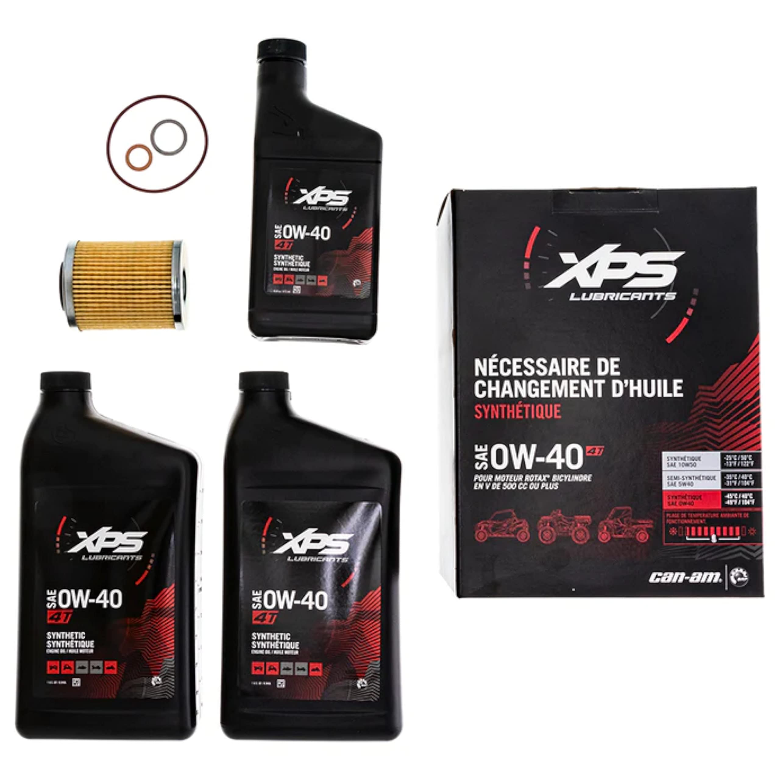 Can-Am OEM 0W-40 4-Stroke Synthetic Blend Oil Change Kit Rotax500 V-Twin 9779259