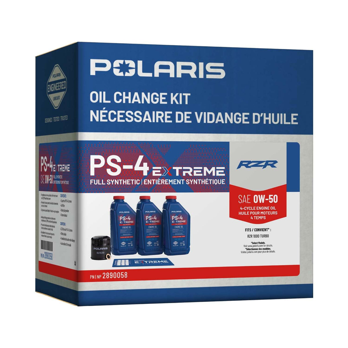 Polaris Oil Change Kit, Incl Oil, Oil Filter, Crush Washer - 2890058