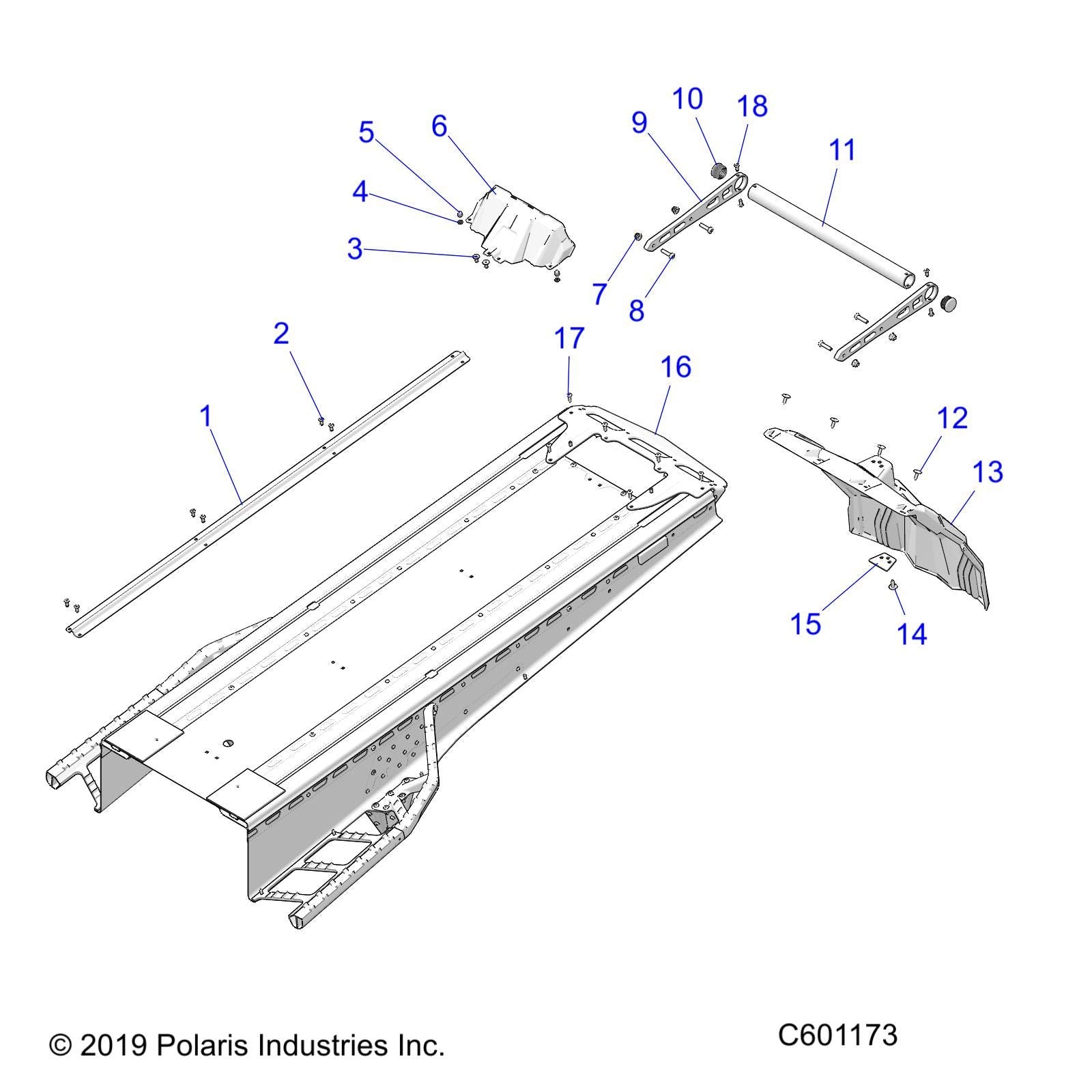 Polaris Snowmobile Snow Flap with Holes, Gloss Black, Genuine OEM Part 5456130-070, Qty 1